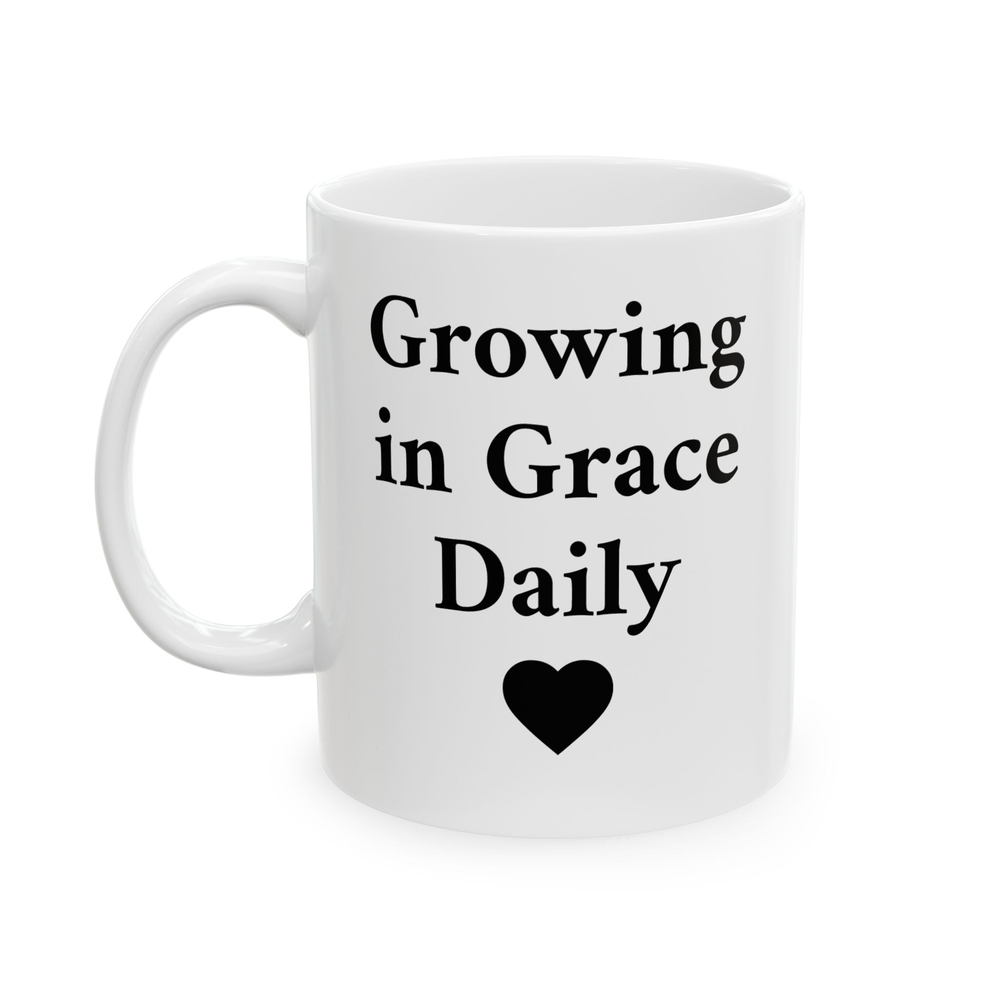 Growing in Grace Daily Christian – Faith-Inspired Ceramic Mug, (11oz, 15oz)