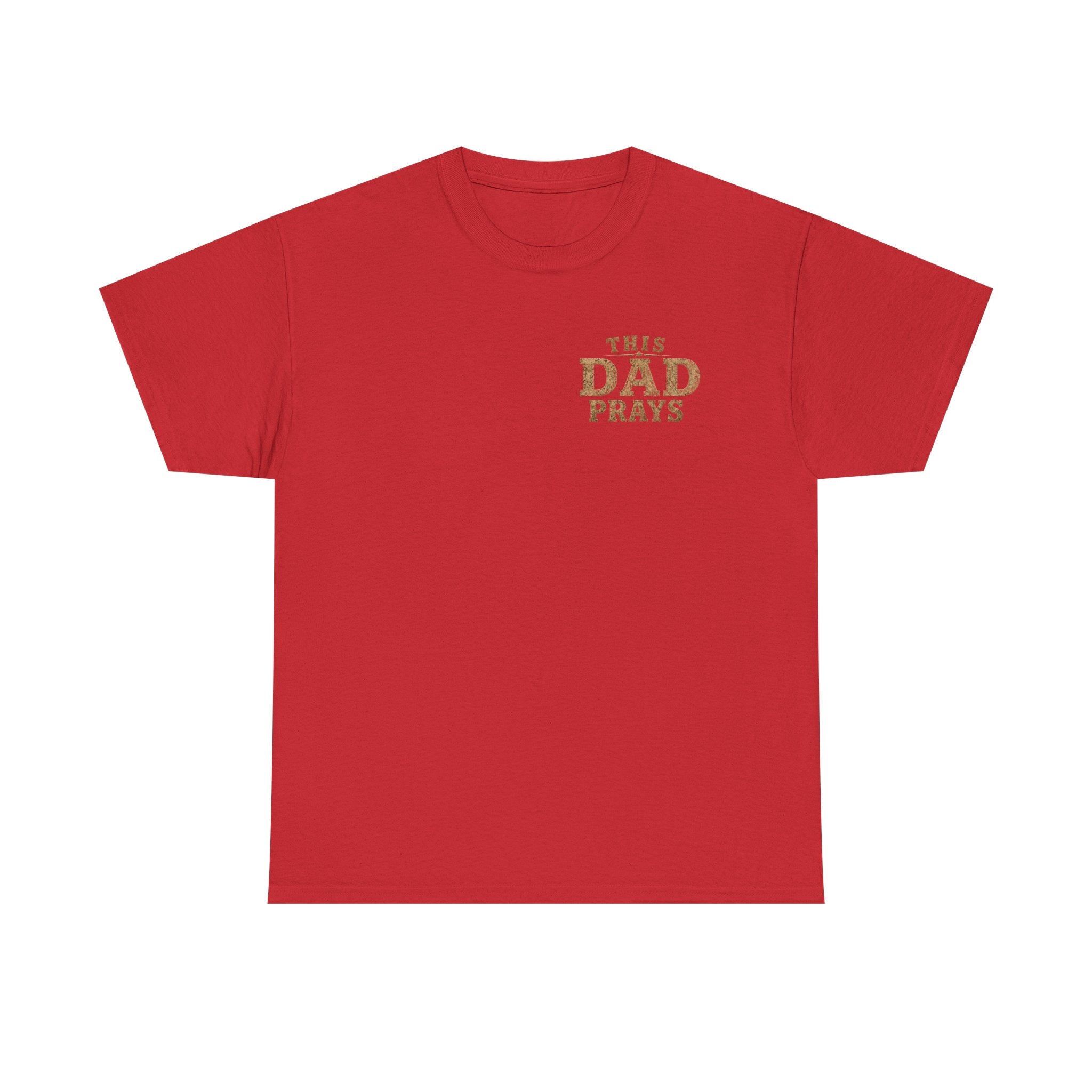 This Dad Prays Christian Outdoors T-Shirt – Faith, Family & Wilderness Sunset TeeUnisex Heavy Cotton Tee