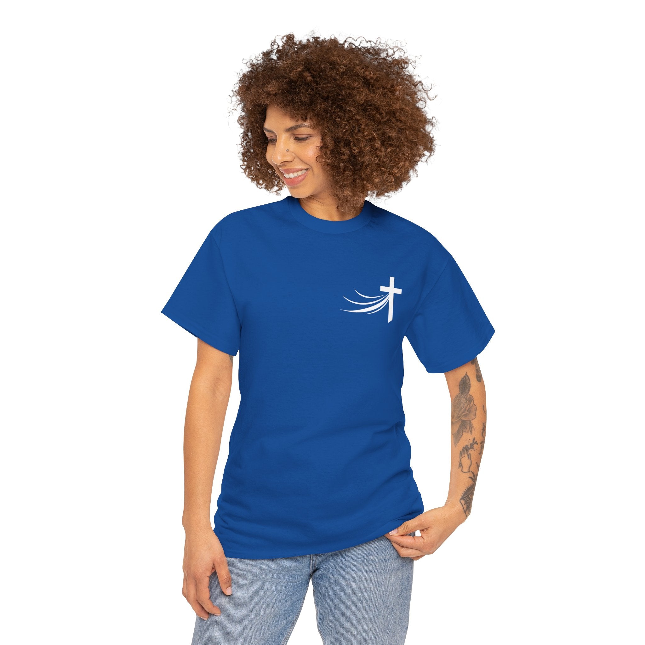 Christ Did It Christian T-Shirt – Cross & Swoosh Faith Tee