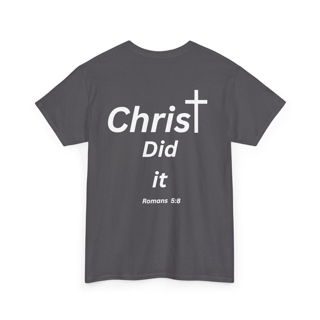 Christ Did It Christian T-Shirt – Cross & Swoosh Faith Tee