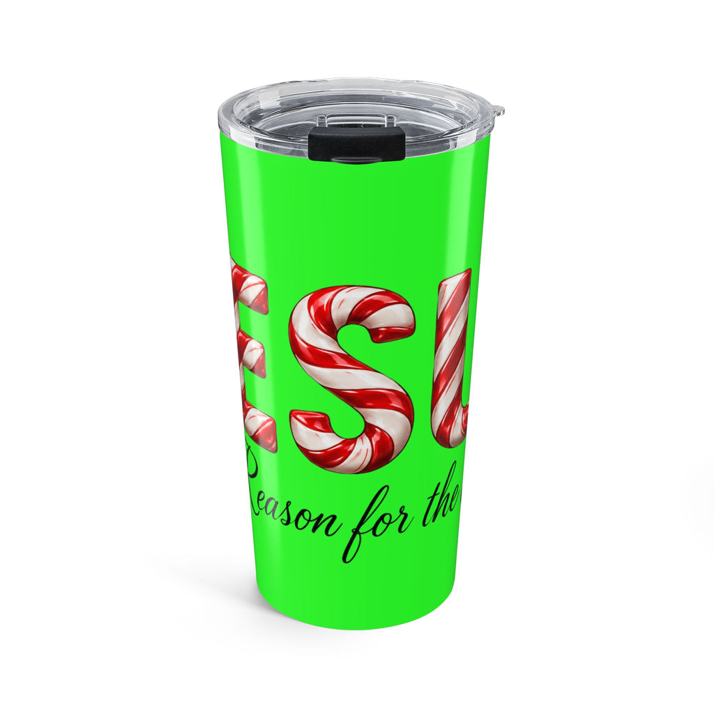 Jesus Is the Reason for the Season Christmas Tumbler Green – Candy Cane Design Tumbler 20oz