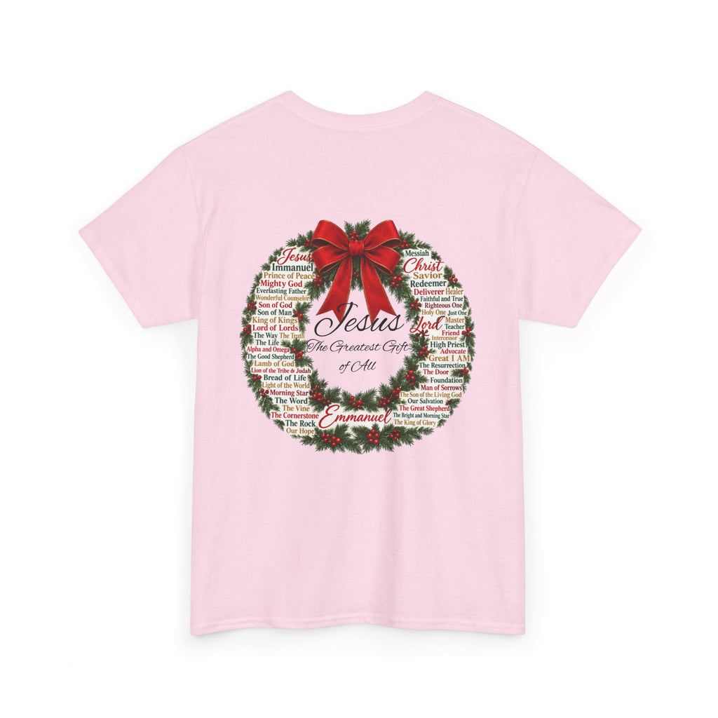 Christmas Wreath Christian Heavy Cotton Tee