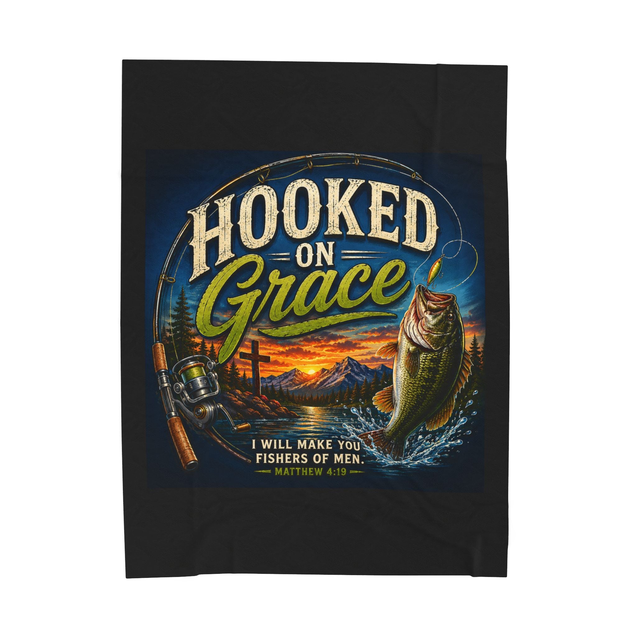 Hooked on Grace Christian Sherpa Fleece Blanket