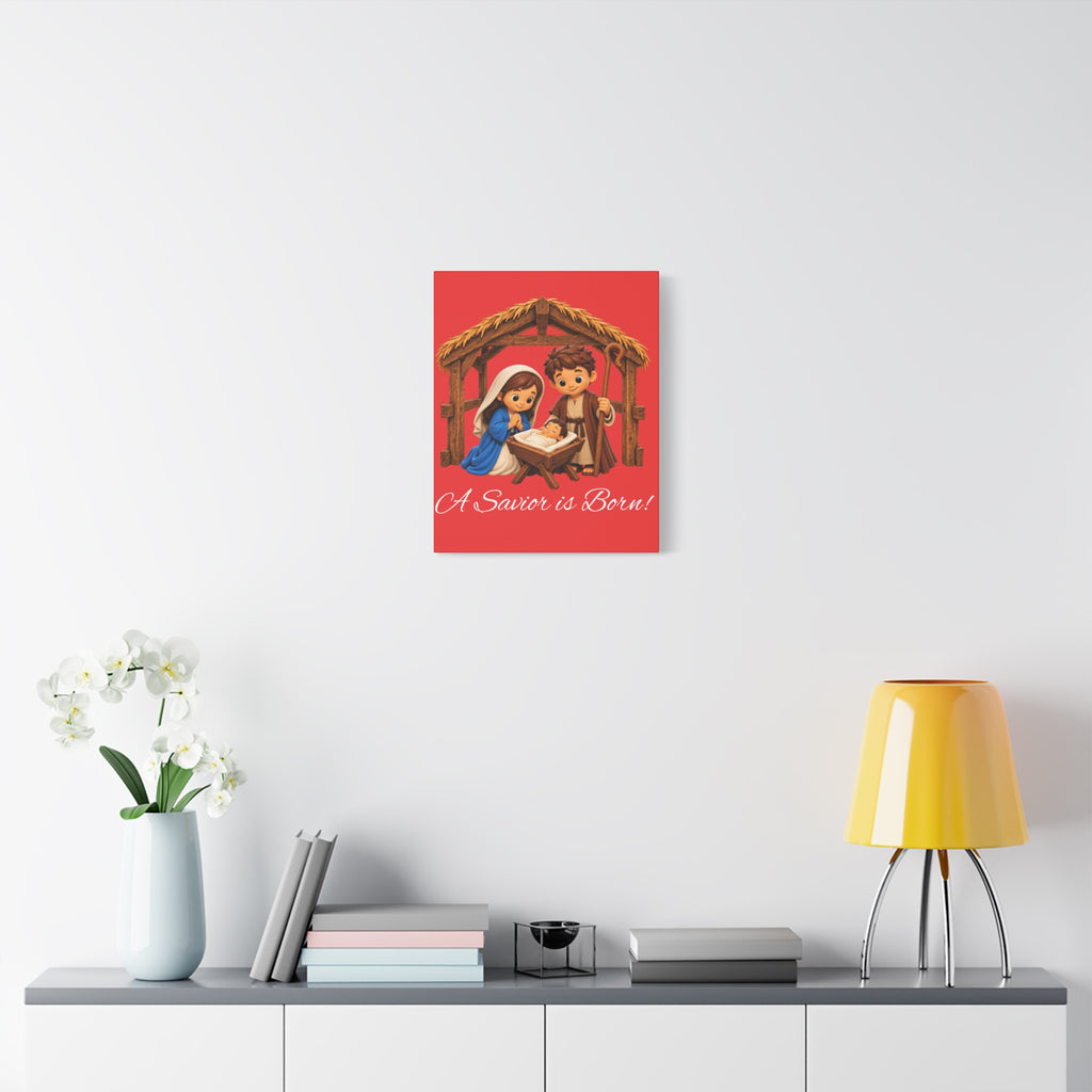 A Savior Is Born Nativity Christmas Canvas Wall Art, Matte Canvas, Stretched, 1.25"