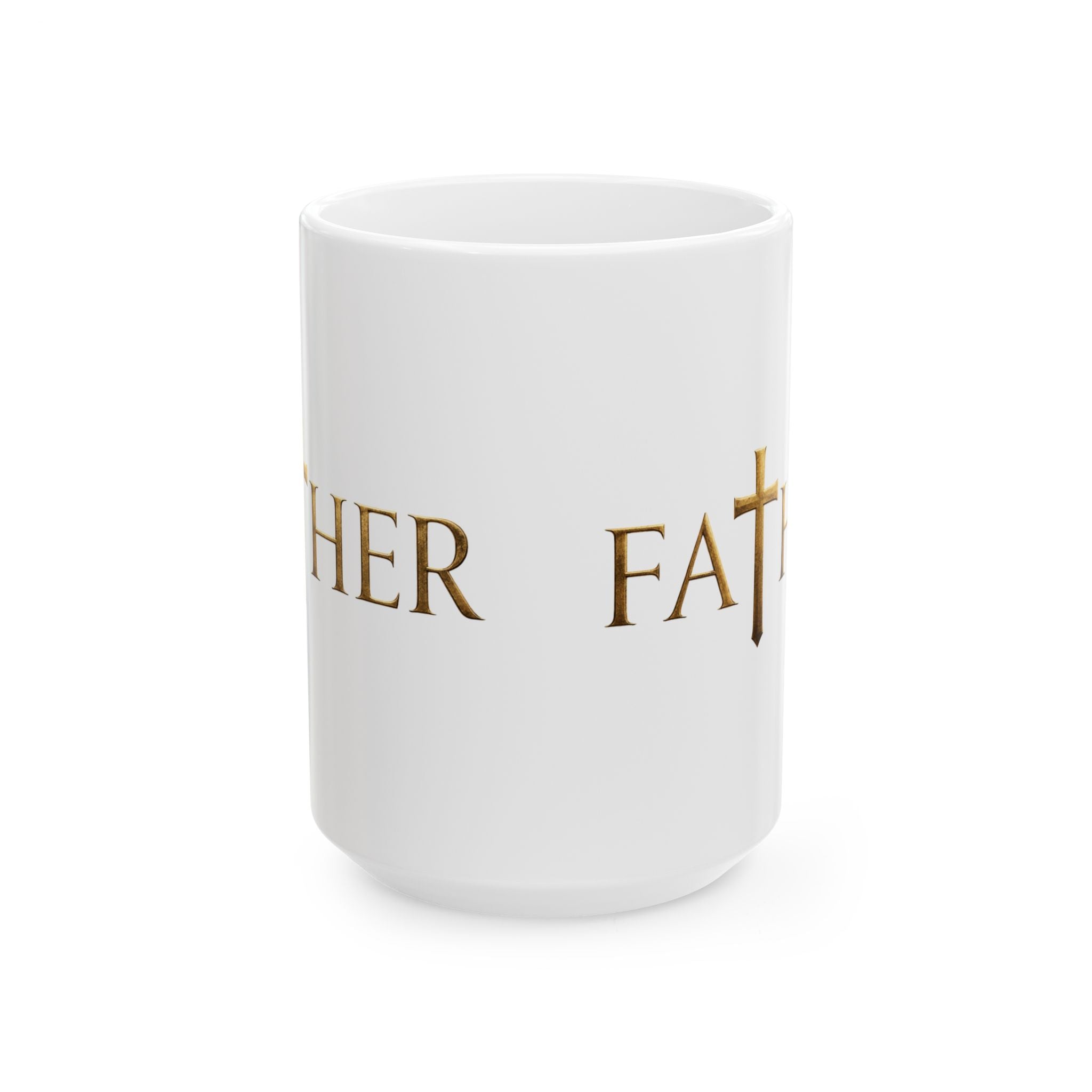 Faith Christian Cross Minimalist Inspirational Design Ceramic Mug, (11oz, 15oz)
