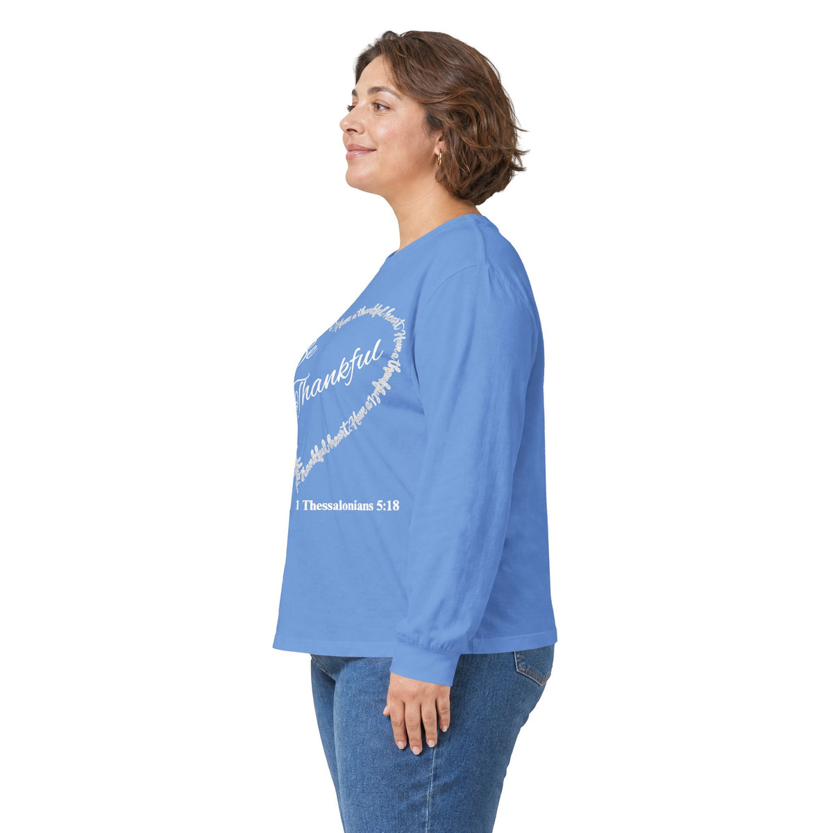 Be Thankful Christian Long Sleeve T-Shirt – Grateful Heart Faith-Inspired Shirt-Unisex Ultra Cotton Long Sleeve Tee