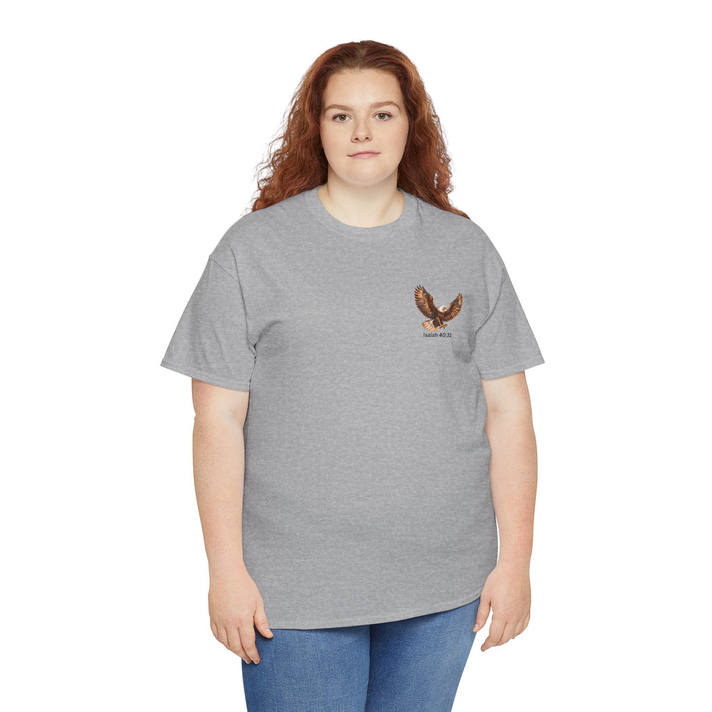 Rise Up on Wings Like Eagles – Isaiah 40:31 Christian Faith T-Shirt-Unisex Heavy Cotton Tee