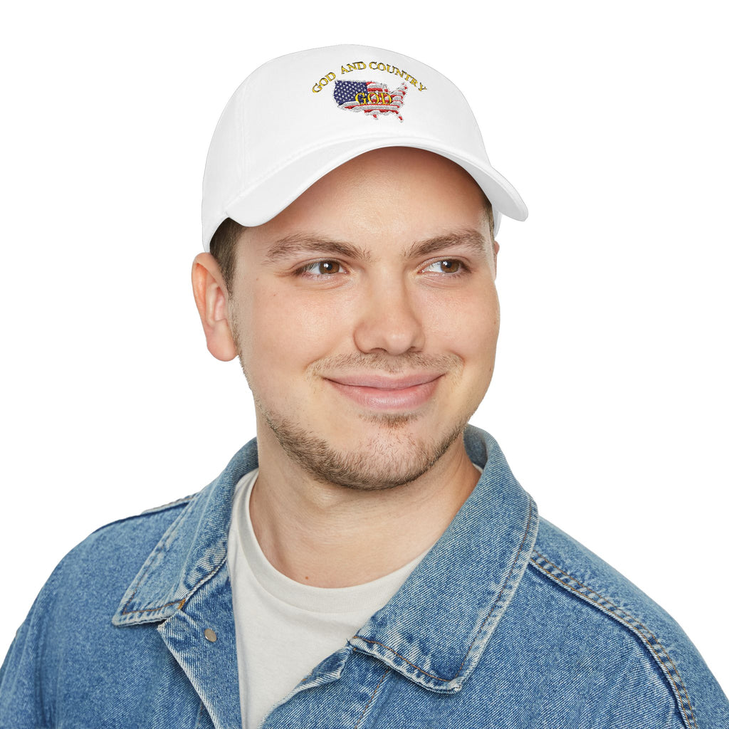God and Country Embroidered Patriotic Christian Hat – USA Flag Faith Low Profile Baseball Cap