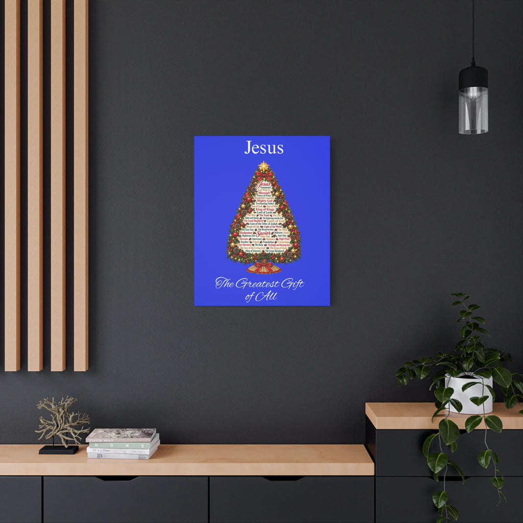 Jesus – The Greatest Gift of All | Christian Christmas Tree Wall Art, Matte Canvas, Stretched, 1.25"