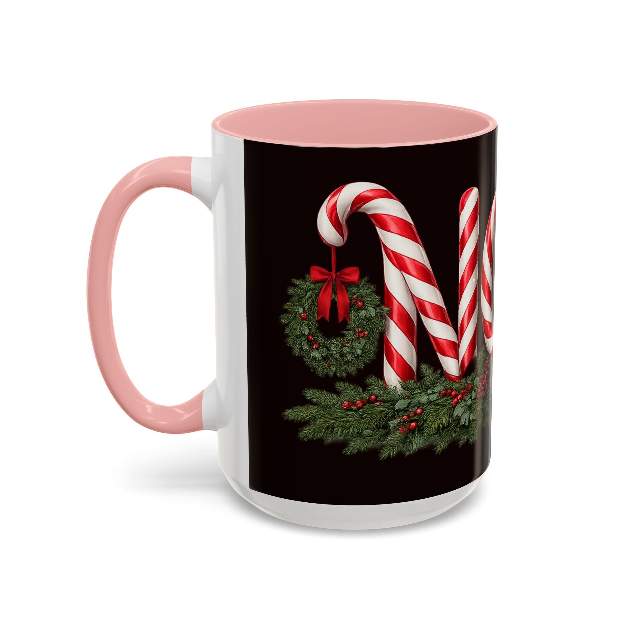 NOEL Candy Cane Christmas Mug – Festive Holiday Coffee Cup  (11, 15oz)