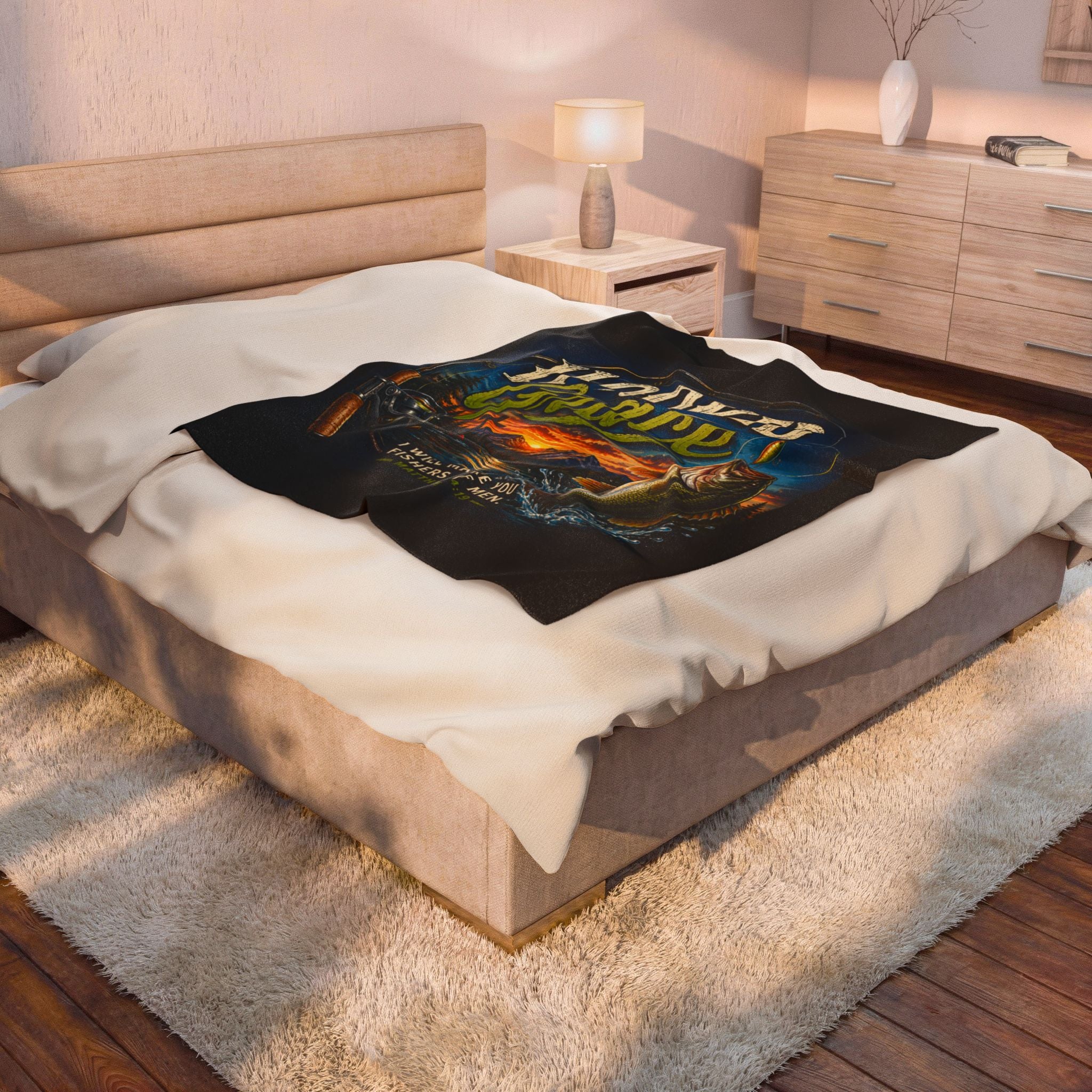 Hooked on Grace Christian Sherpa Fleece Blanket