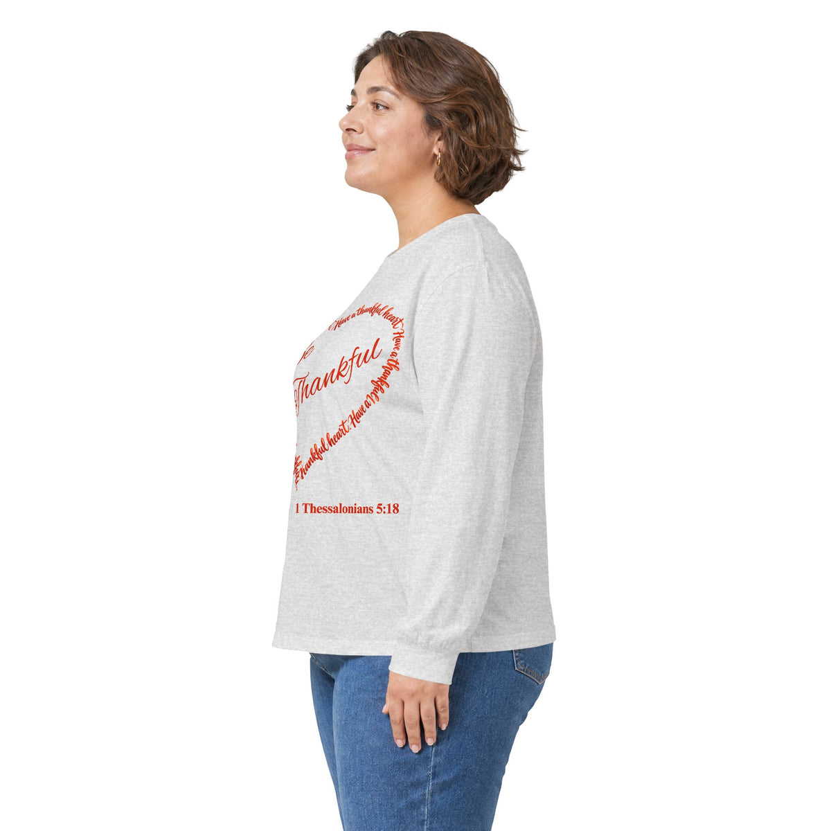 Be Thankful Christian Long Sleeve T-Shirt – Grateful Heart Faith-Inspired Shirt-Unisex Ultra Cotton Long Sleeve Tee
