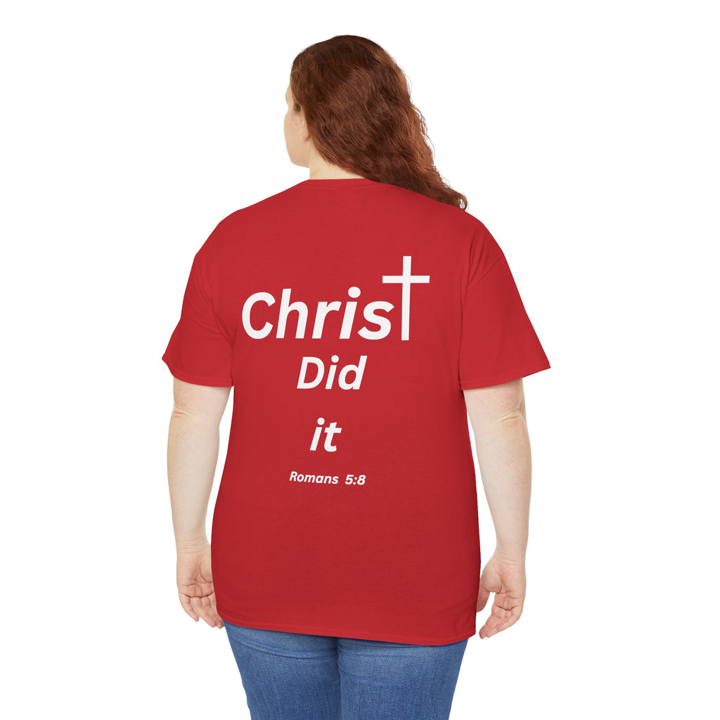 Christ Did It Christian T-Shirt – Cross & Swoosh Faith Tee