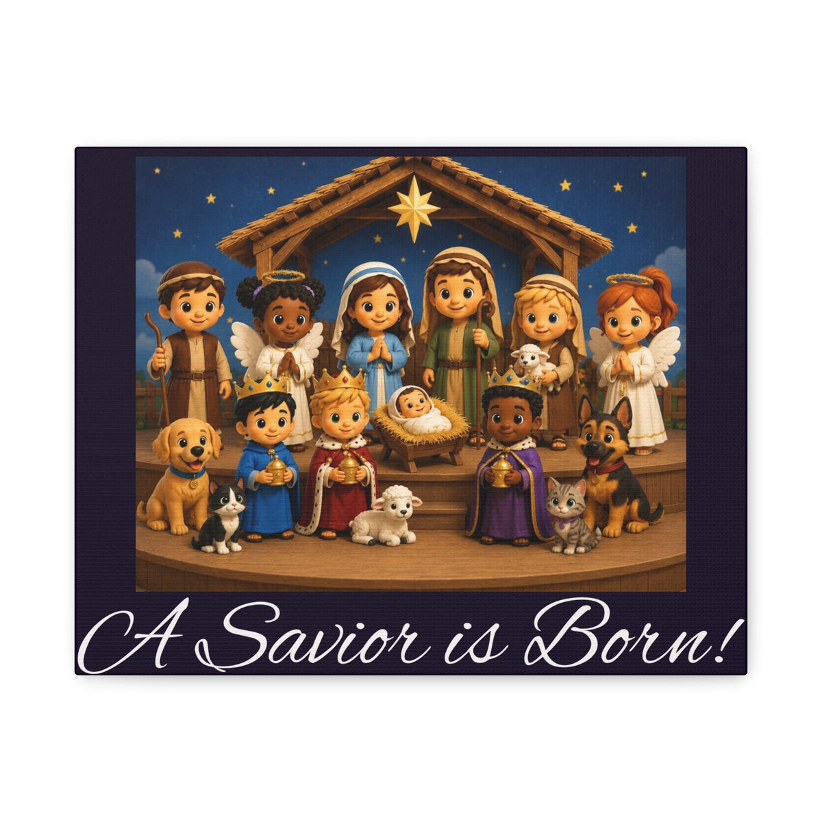 A Savior Is Born Nativity Christmas Wall Art