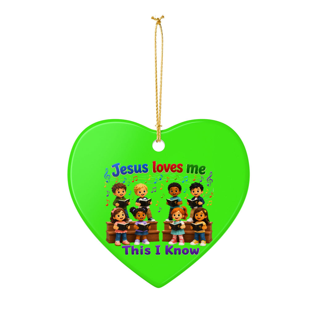 Jesus Loves Me, This I Know Ceramic Christmas Ornament, (1pc)