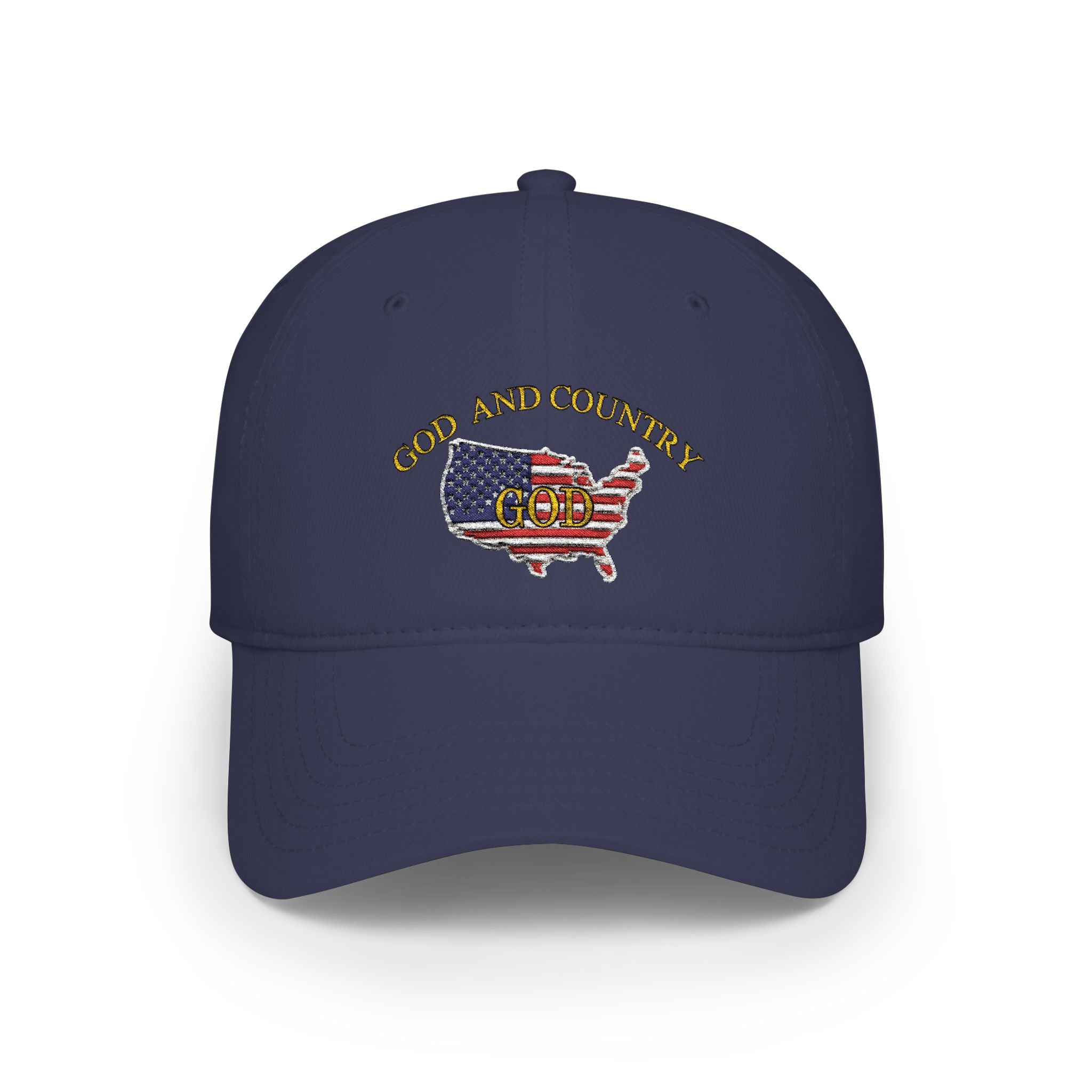 God and Country Embroidered Patriotic Christian Hat – USA Flag Faith Low Profile Baseball Cap