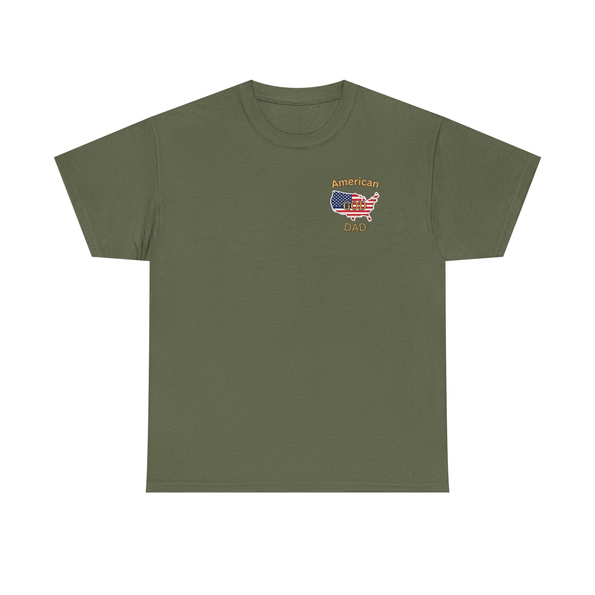 American Dad Built on Biblical Truth Patriotic Christian Unisex Heavy Cotton Tee