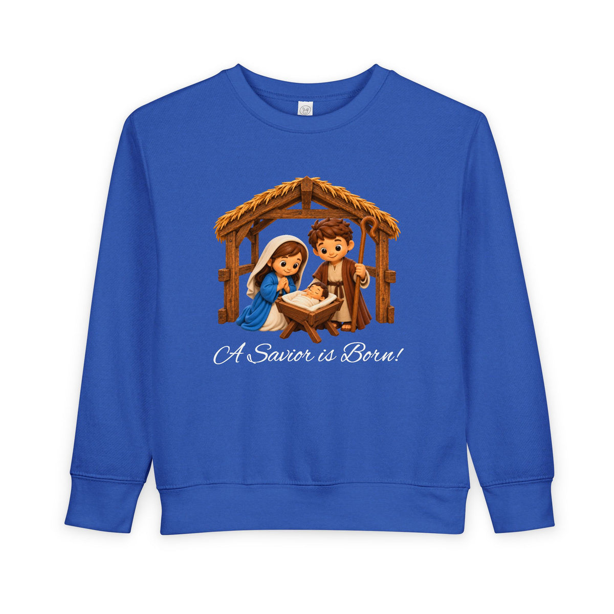 A Savior Is Born Kids Christmas – Nativity Christian Shirt Toddler Sweatshirt