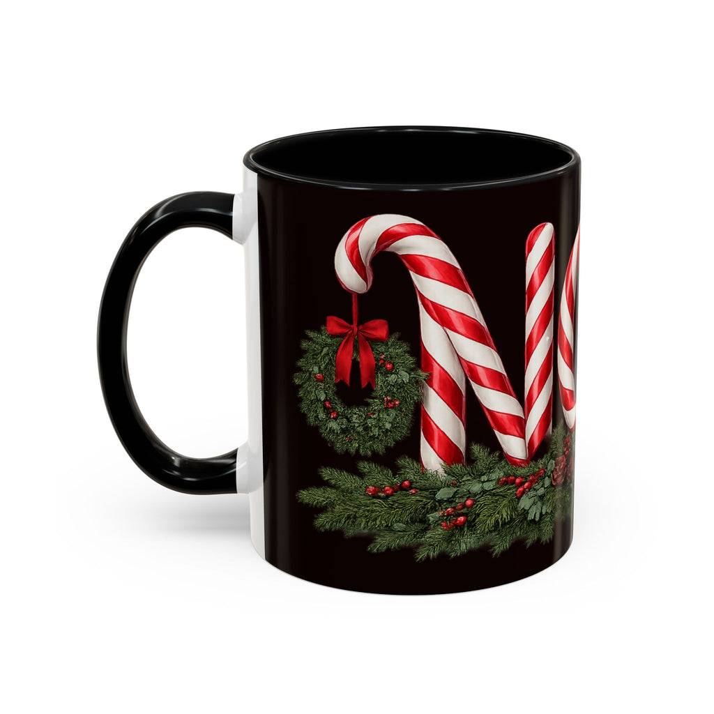 NOEL Candy Cane Christmas Mug – Festive Holiday Coffee Cup  (11, 15oz)