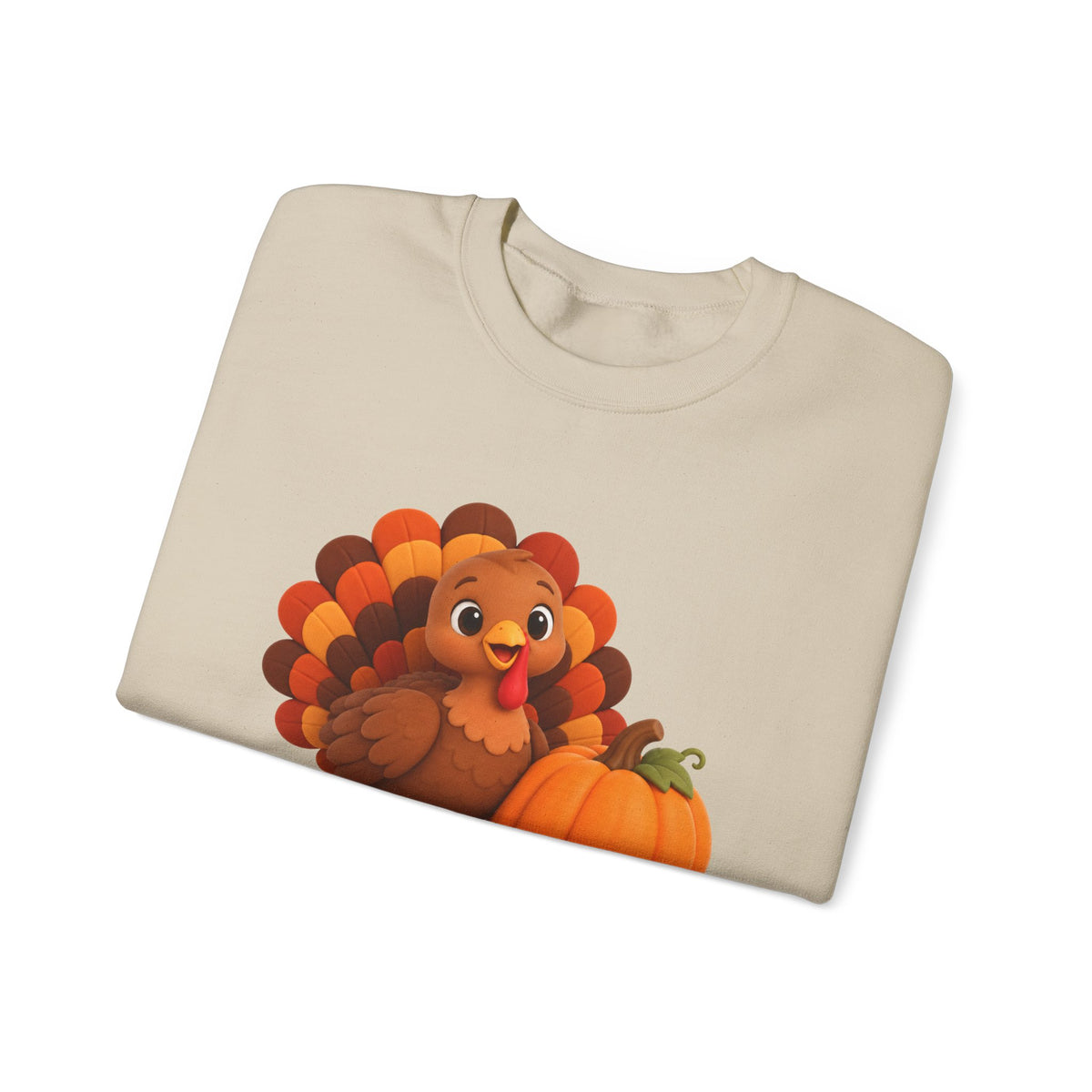 Be Thankful Thanksgiving Sweatshirt – Cute Turkey & Pumpkin Christian Fall Unisex Heavy Blend™ Crewneck Sweatshirt