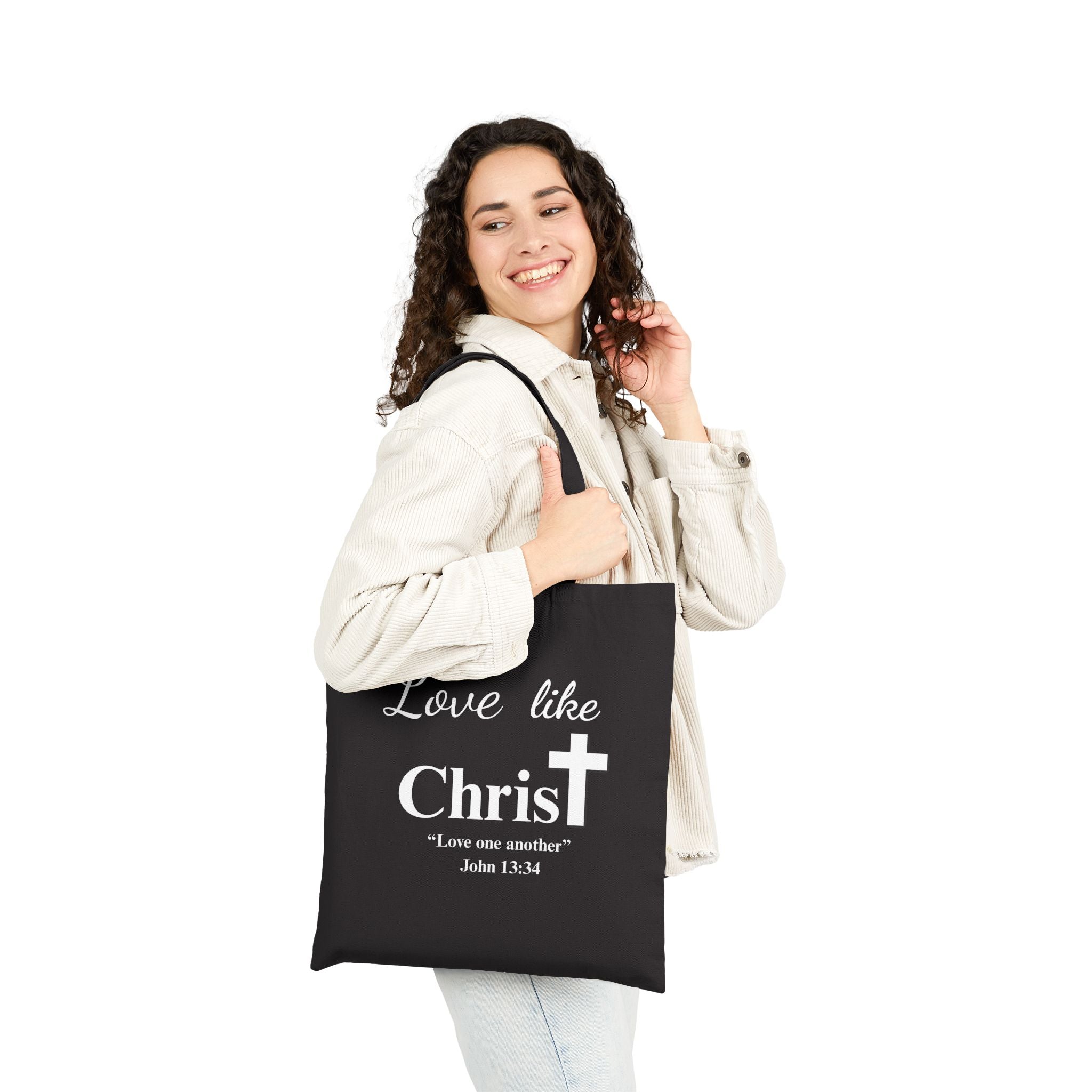 Love Like Christ Christian Cotton Canvas Tote Bag