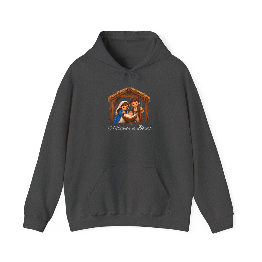 A Savior Is Born Nativity Christmas Heavy Blend™ Hooded Sweatshirt