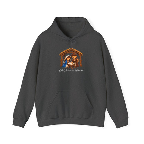 A Savior Is Born Nativity Christmas Heavy Blend™ Hooded Sweatshirt