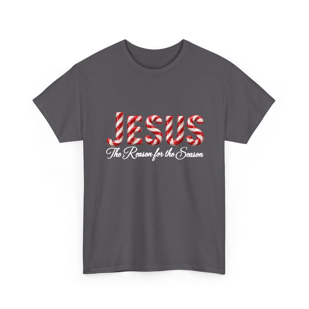 Jesus – The Reason for the Season Christmas T-Shirt | Christian Holiday Shirt Unisex Heavy Cotton Tee