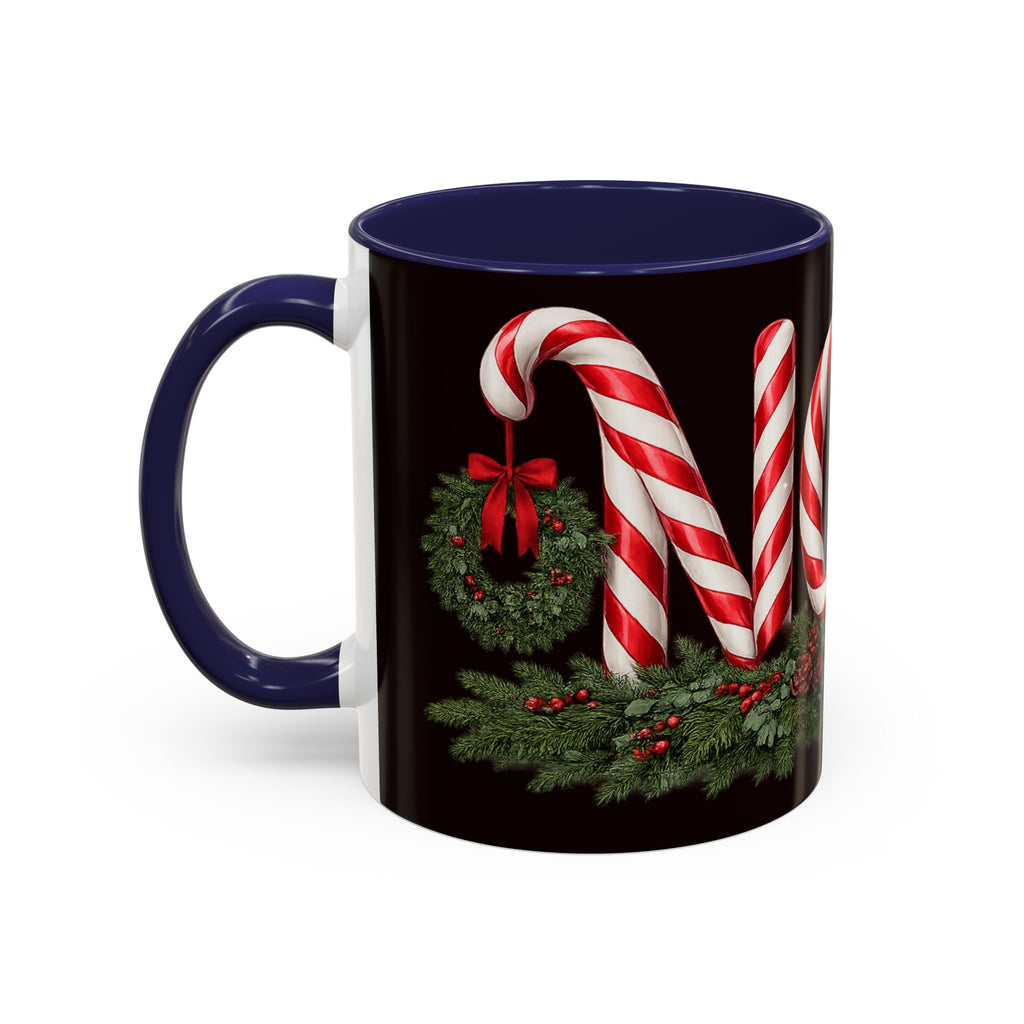 NOEL Candy Cane Christmas Mug – Festive Holiday Coffee Cup  (11, 15oz)