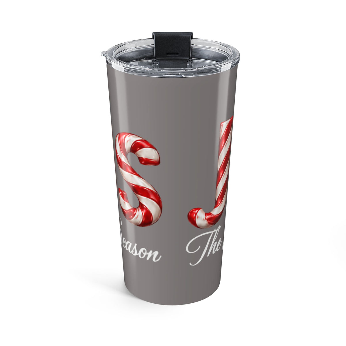 Jesus Is the Reason for the Season Christmas Tumbler Gray– Candy Cane Design Tumbler 20oz