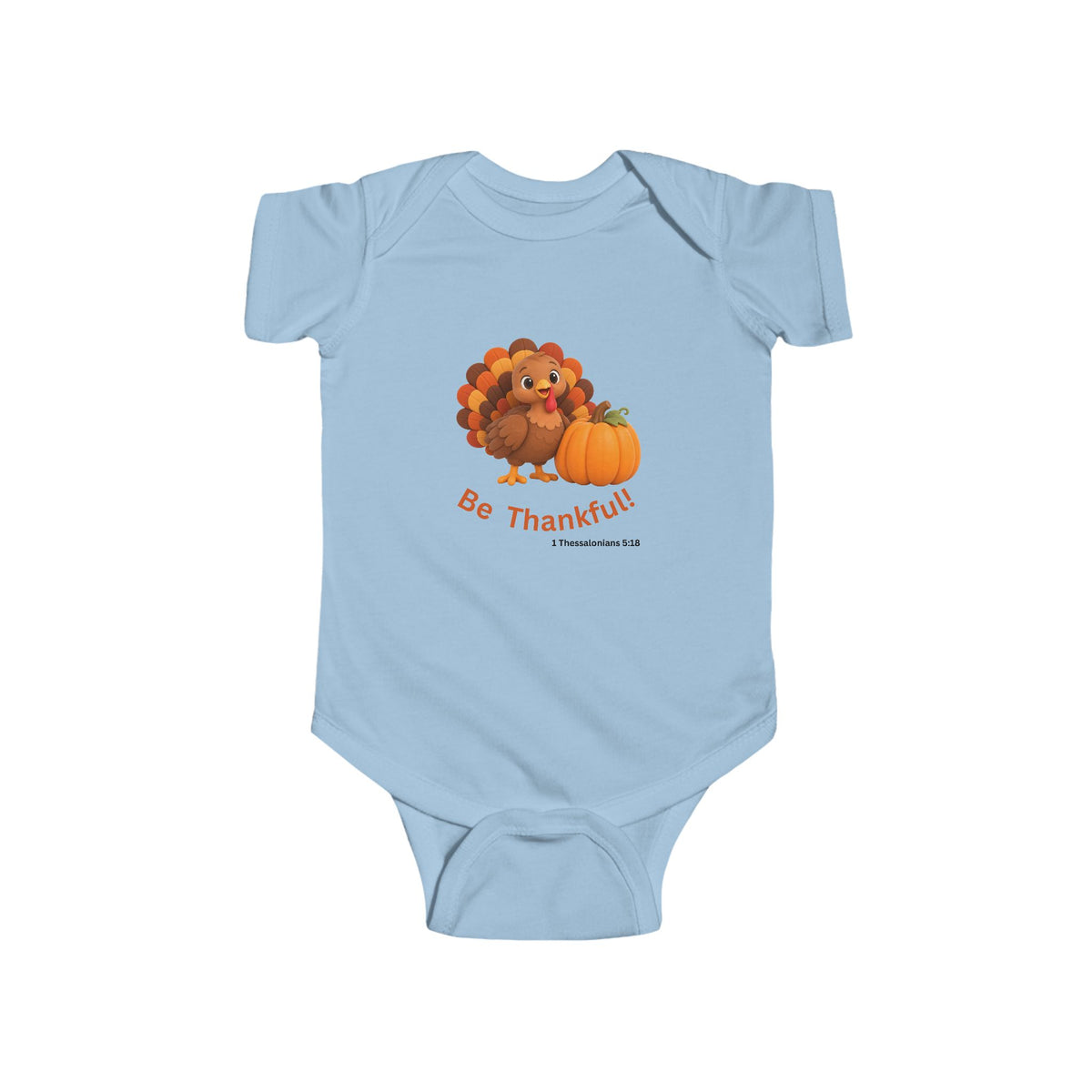 Be Thankful Thanksgiving Turkey & Pumpkin Infant Fine Jersey Bodysuit