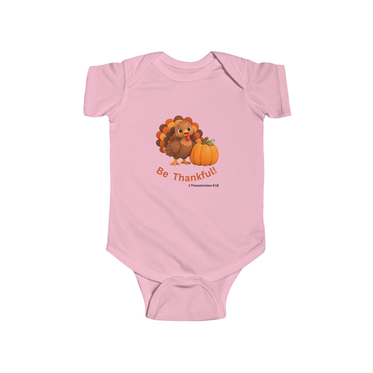 Be Thankful Thanksgiving Turkey & Pumpkin Infant Fine Jersey Bodysuit