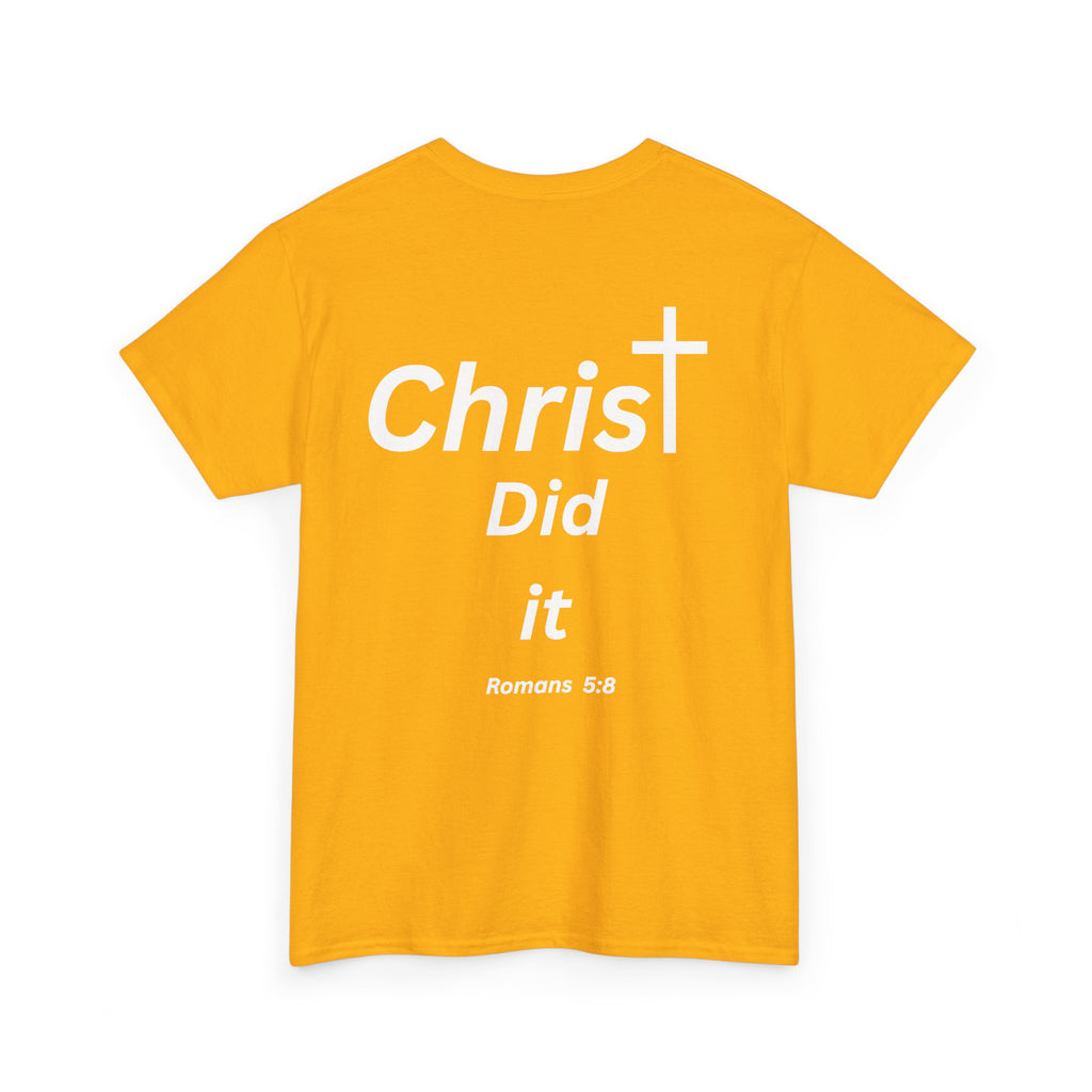 Christ Did It Christian T-Shirt – Cross & Swoosh Faith Tee