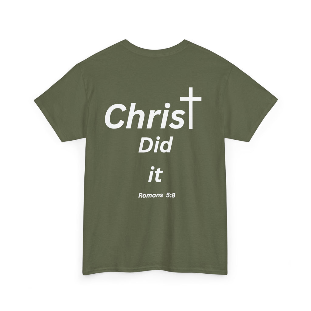 Christ Did It Christian T-Shirt – Cross & Swoosh Faith Tee