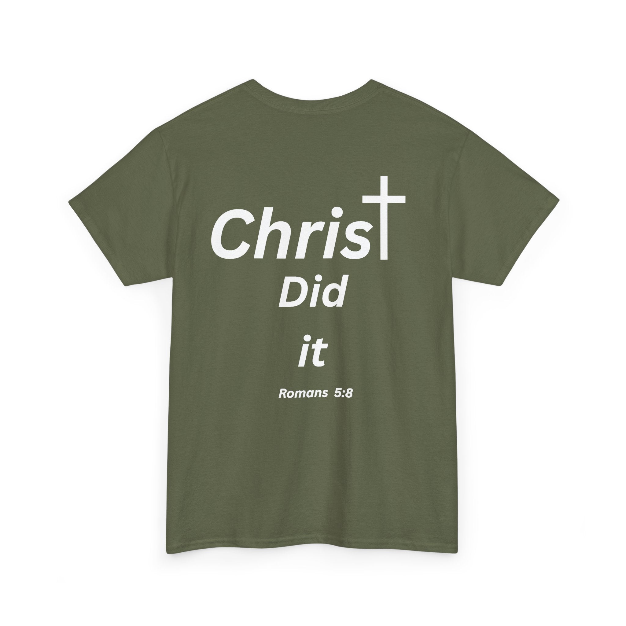 Christ Did It Christian T-Shirt – Cross & Swoosh Faith Tee