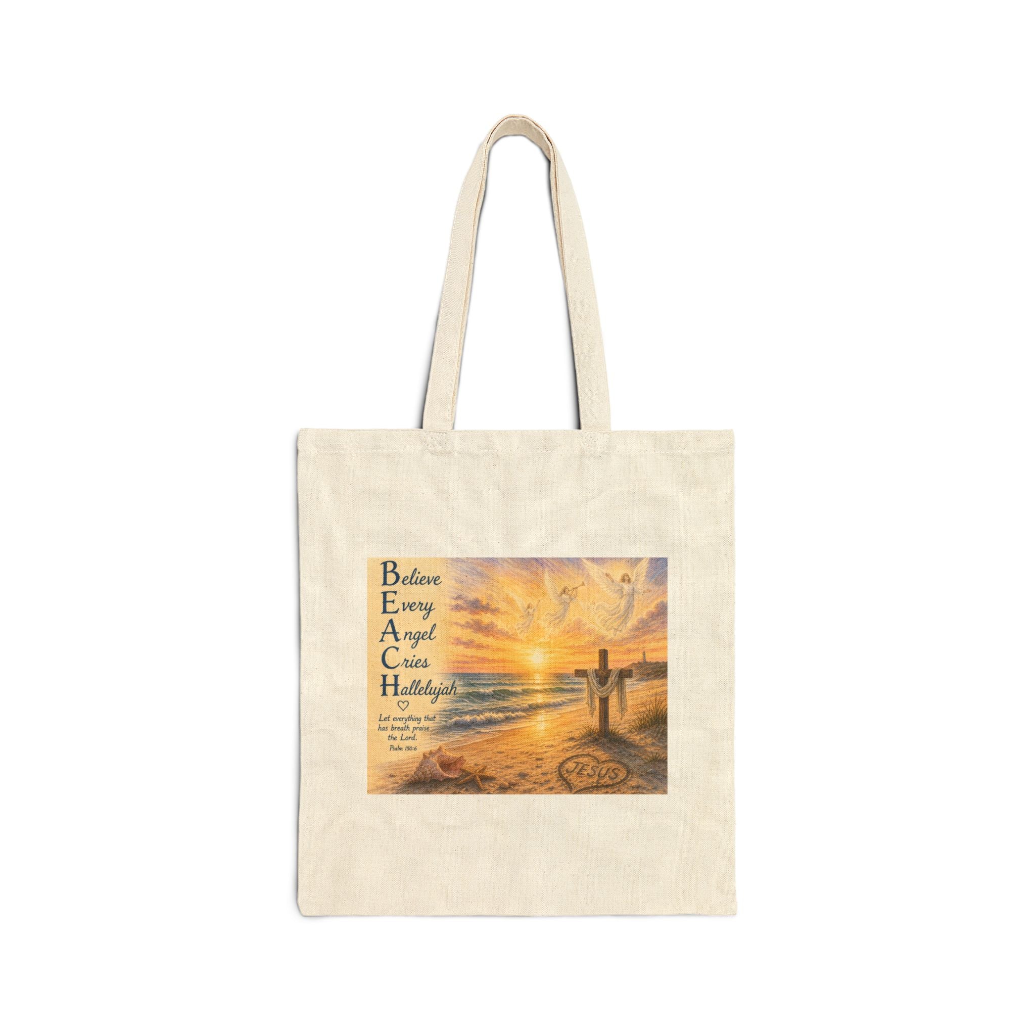 Beach Cotton Canvas Tote Bag