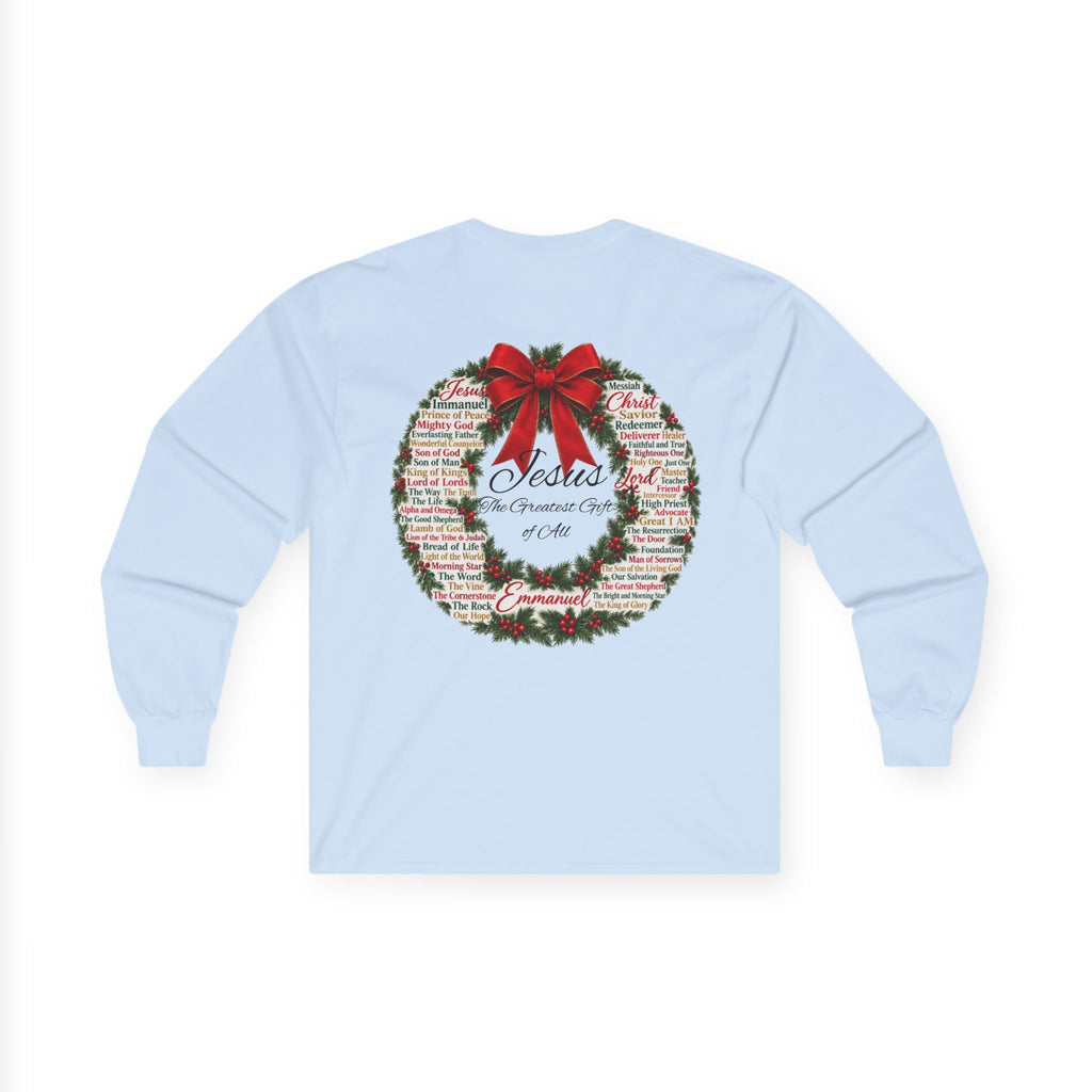 Christmas Wreath Christian Ultra Cotton Long Sleeve Tee