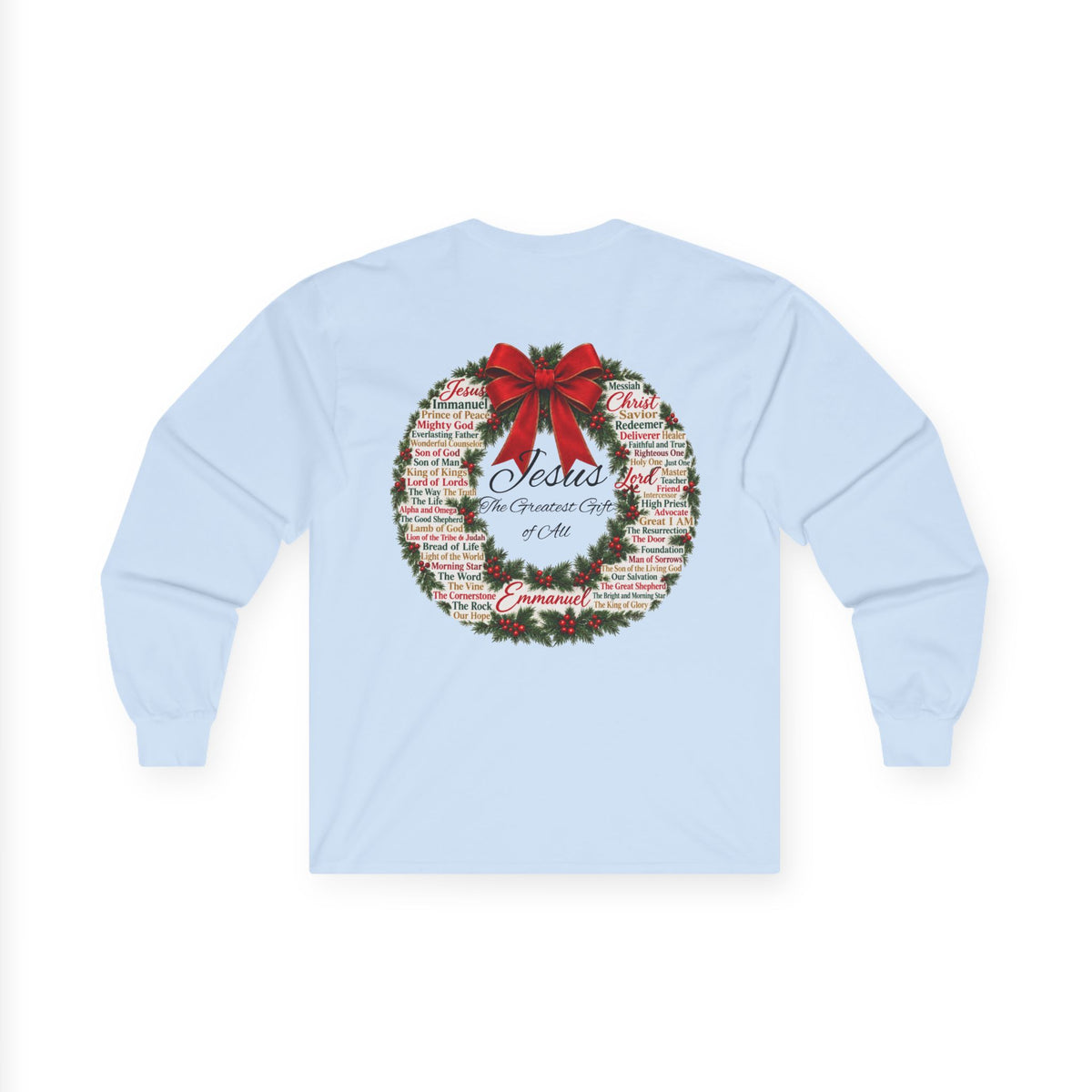 Christmas Wreath Christian Ultra Cotton Long Sleeve Tee