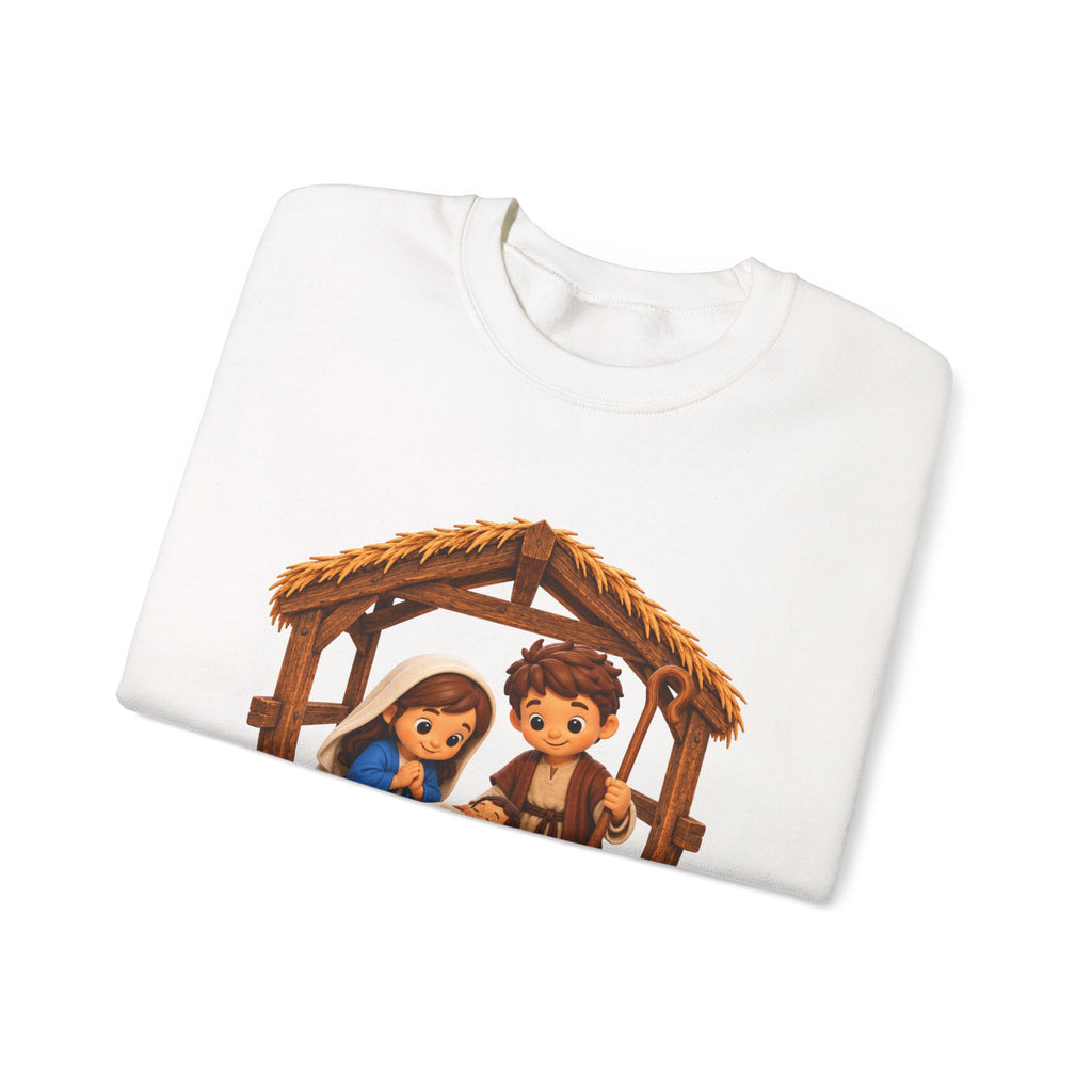 A Savior Is Born Nativity Christmas Heavy Blend™ Crewneck Sweatshirt