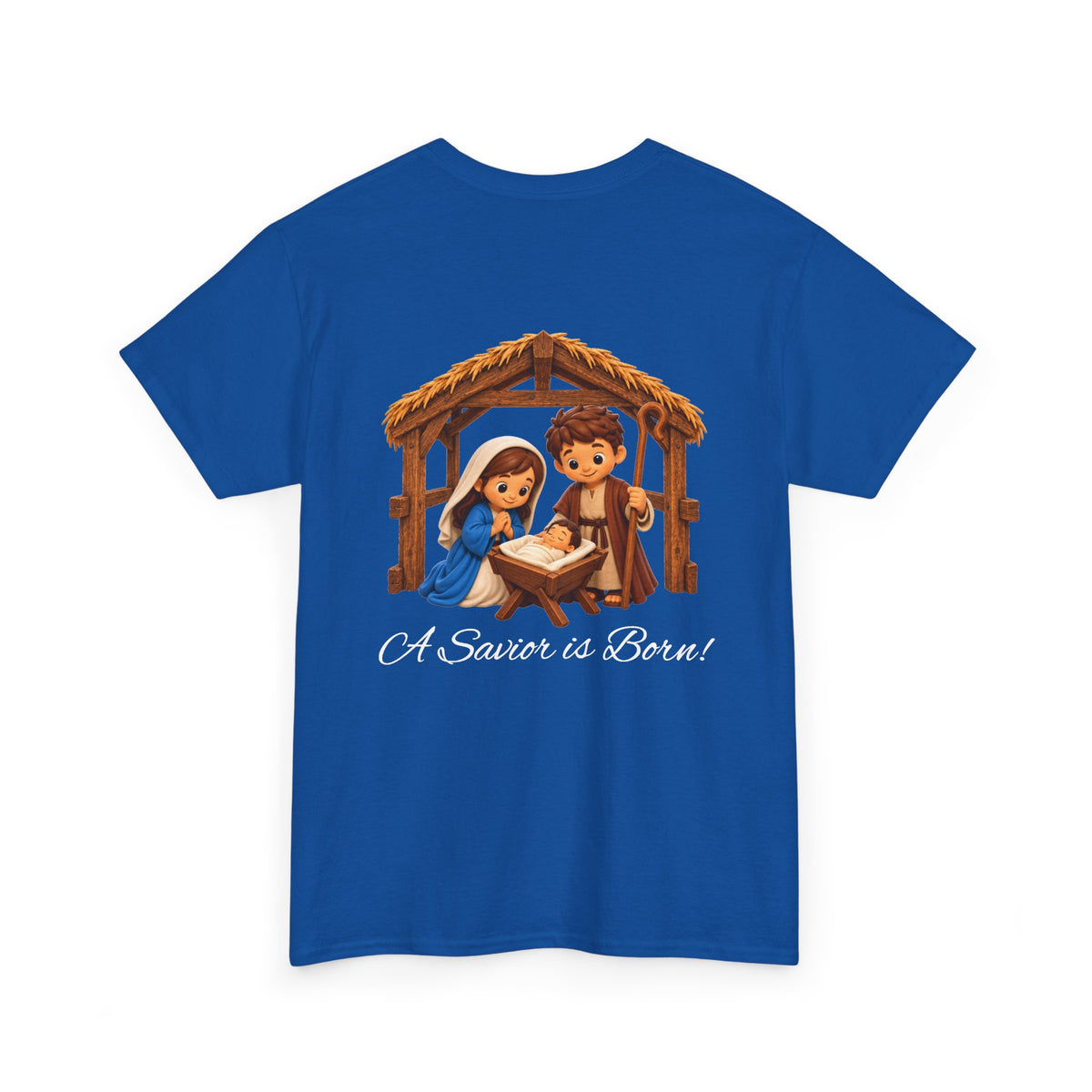 A Savior Is Born Nativity Christmas Heavy Cotton Tee