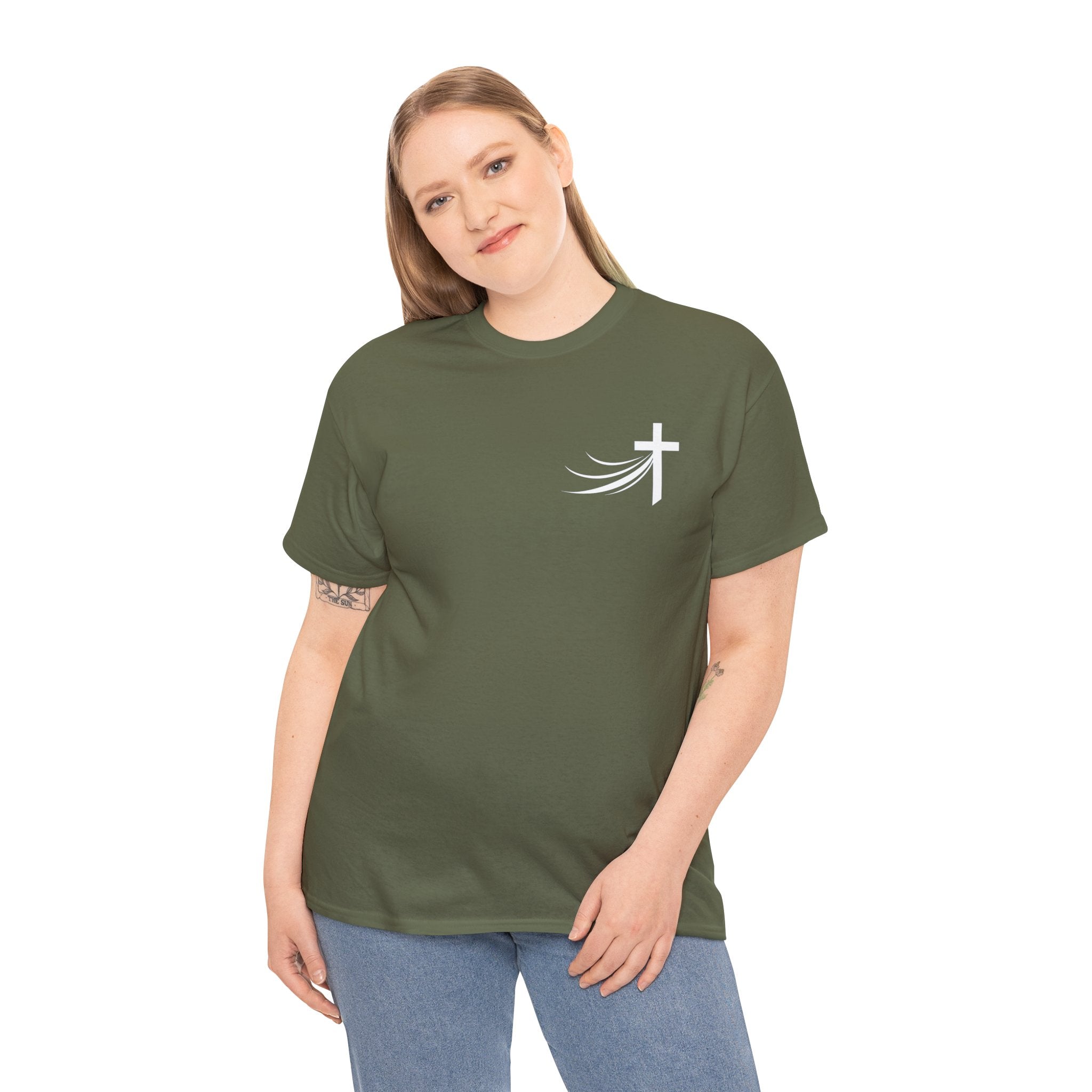 Christ Did It Christian T-Shirt – Cross & Swoosh Faith Tee