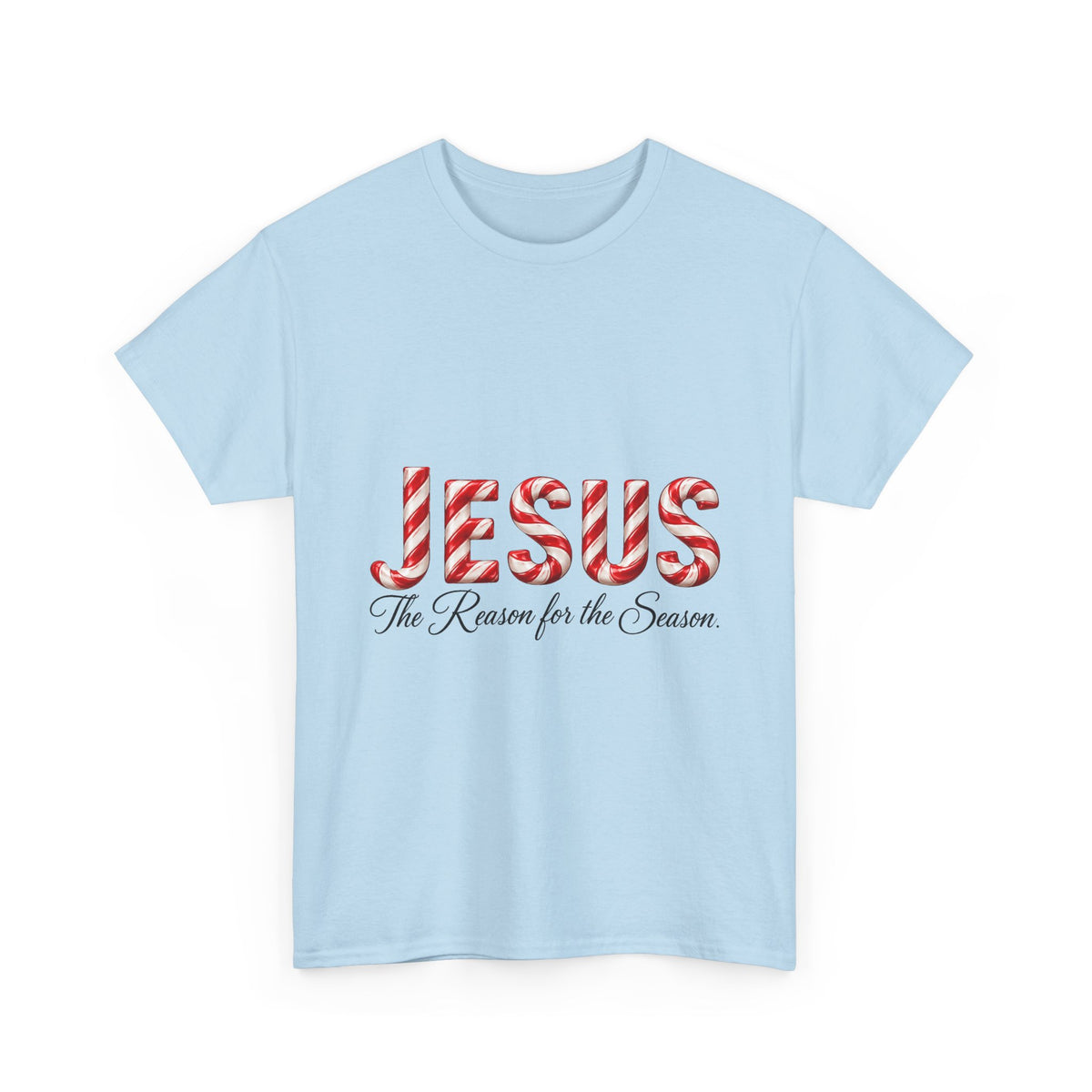 Jesus – The Reason for the Season Christmas T-Shirt | Christian Holiday Unisex Heavy Cotton Tee