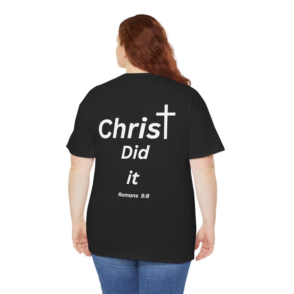 Christ Did It Christian T-Shirt – Cross & Swoosh Faith Tee