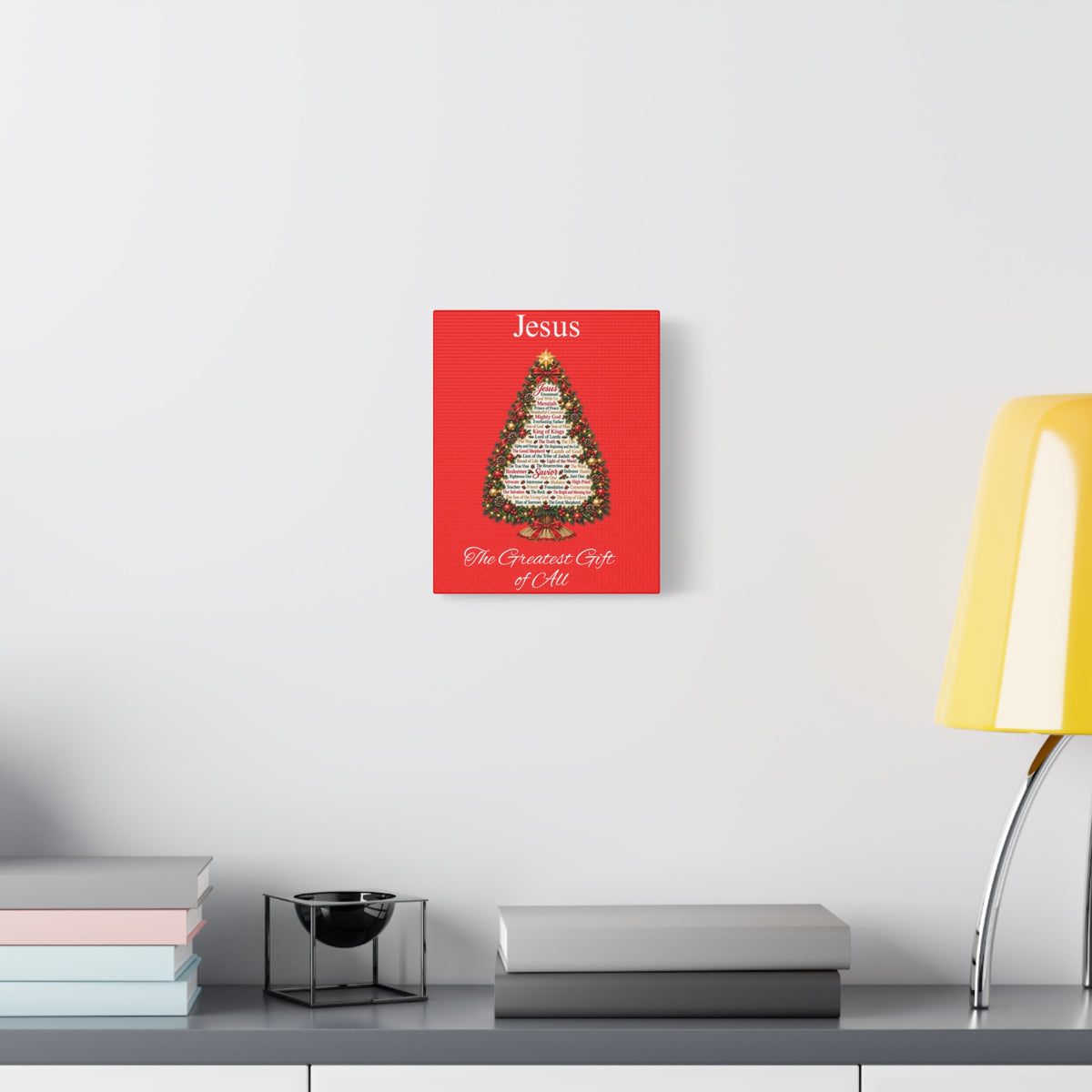 Jesus – The Greatest Gift of All | Christian Christmas Tree Wall Art, Matte Canvas, Stretched, 1.25"
