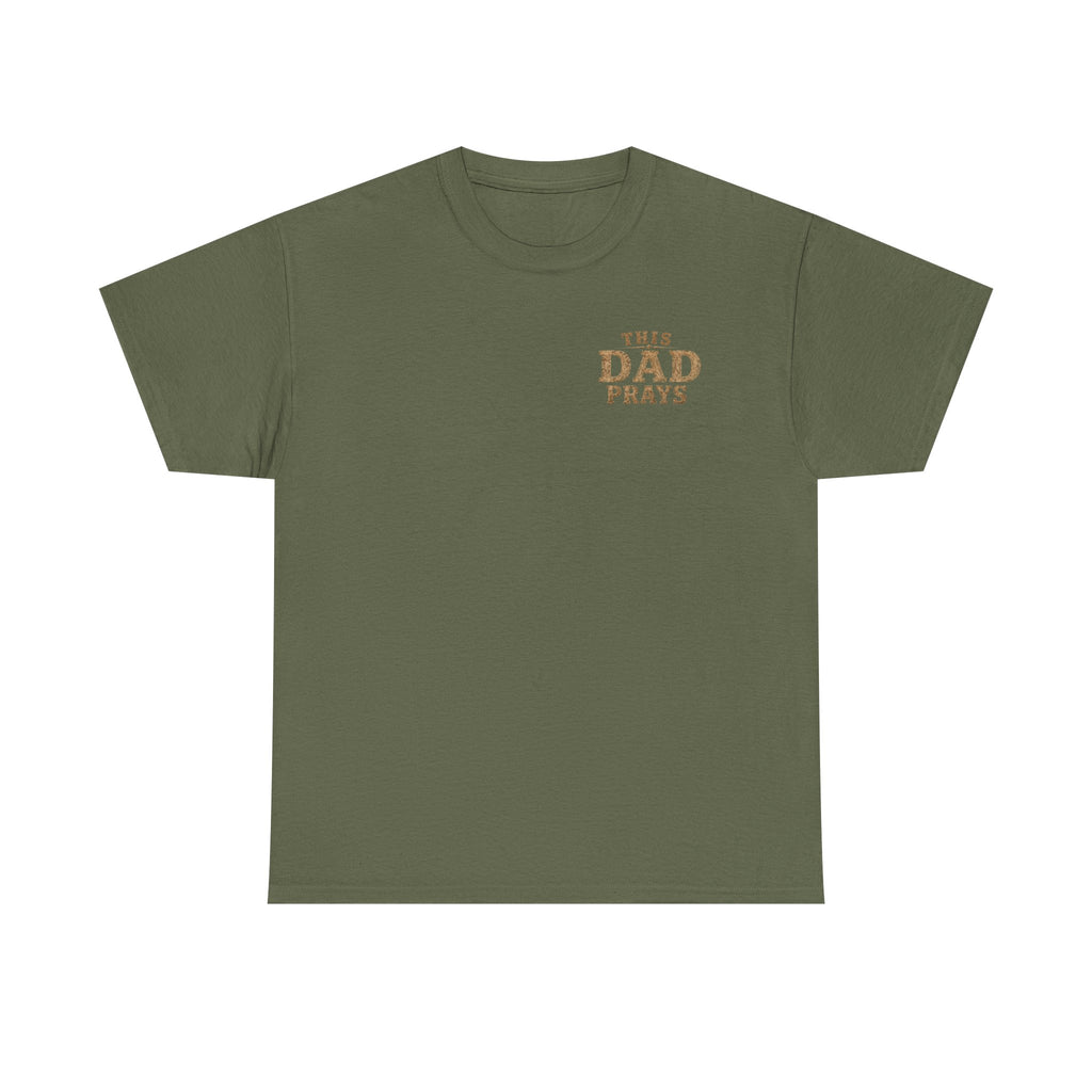 This Dad Prays Christian T-Shirt | Faith-Based Father’s Unisex Heavy Cotton Tee