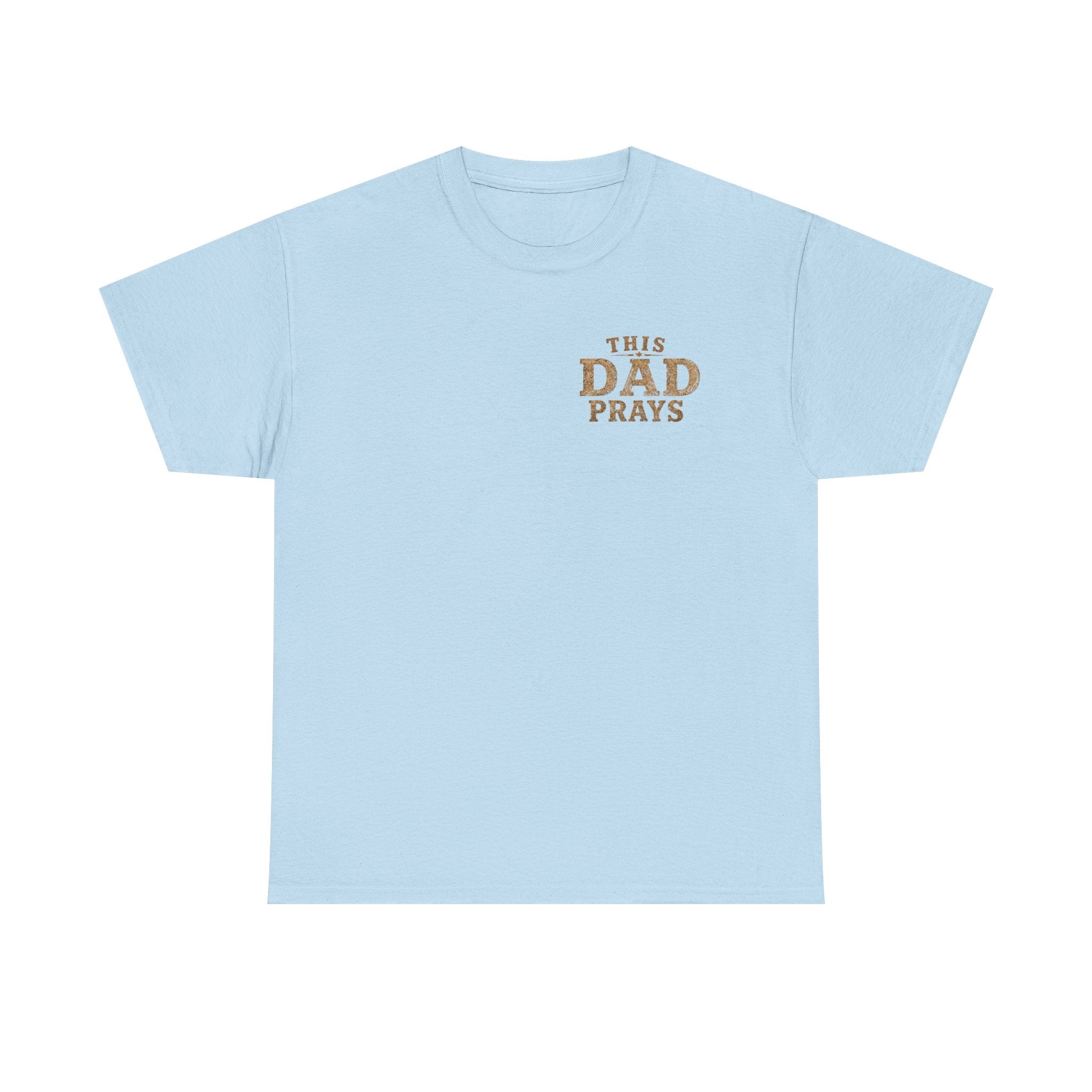 This Dad Prays Christian Outdoors T-Shirt – Faith, Family & Wilderness Sunset TeeUnisex Heavy Cotton Tee