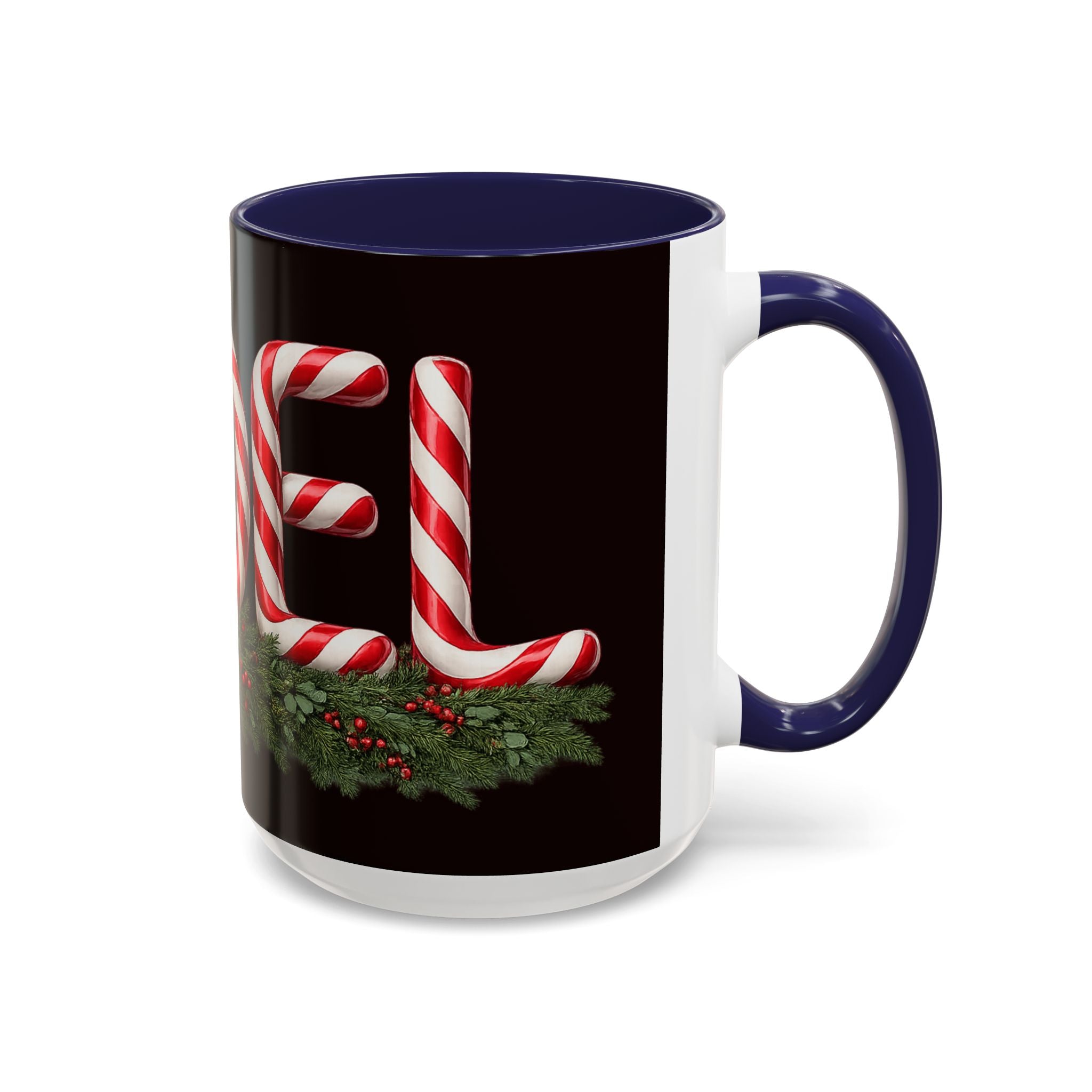 NOEL Candy Cane Christmas Mug – Festive Holiday Coffee Cup  (11, 15oz)