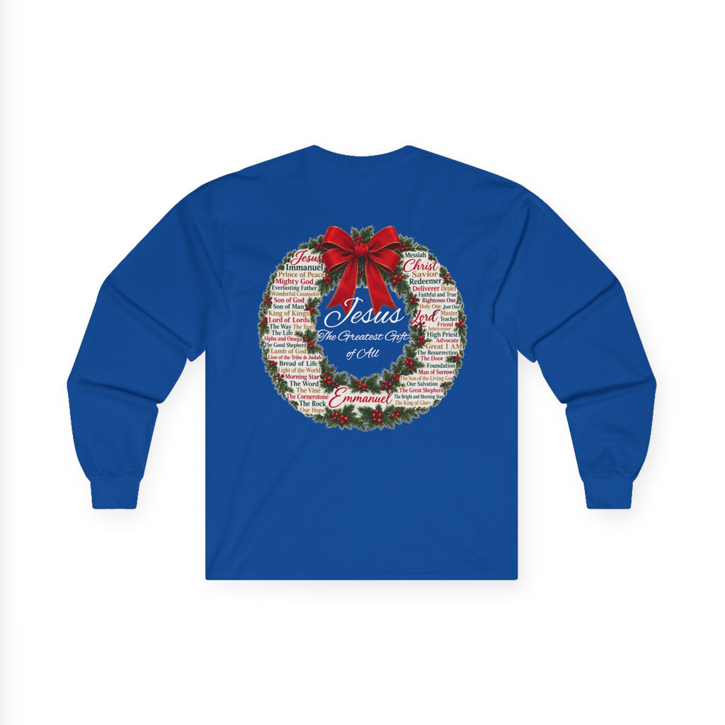Christmas Wreath Christian Ultra Cotton Long Sleeve Tee