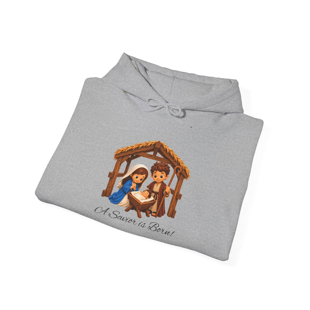 A Savior Is Born Nativity Christmas Heavy Blend™ Hooded Sweatshirt