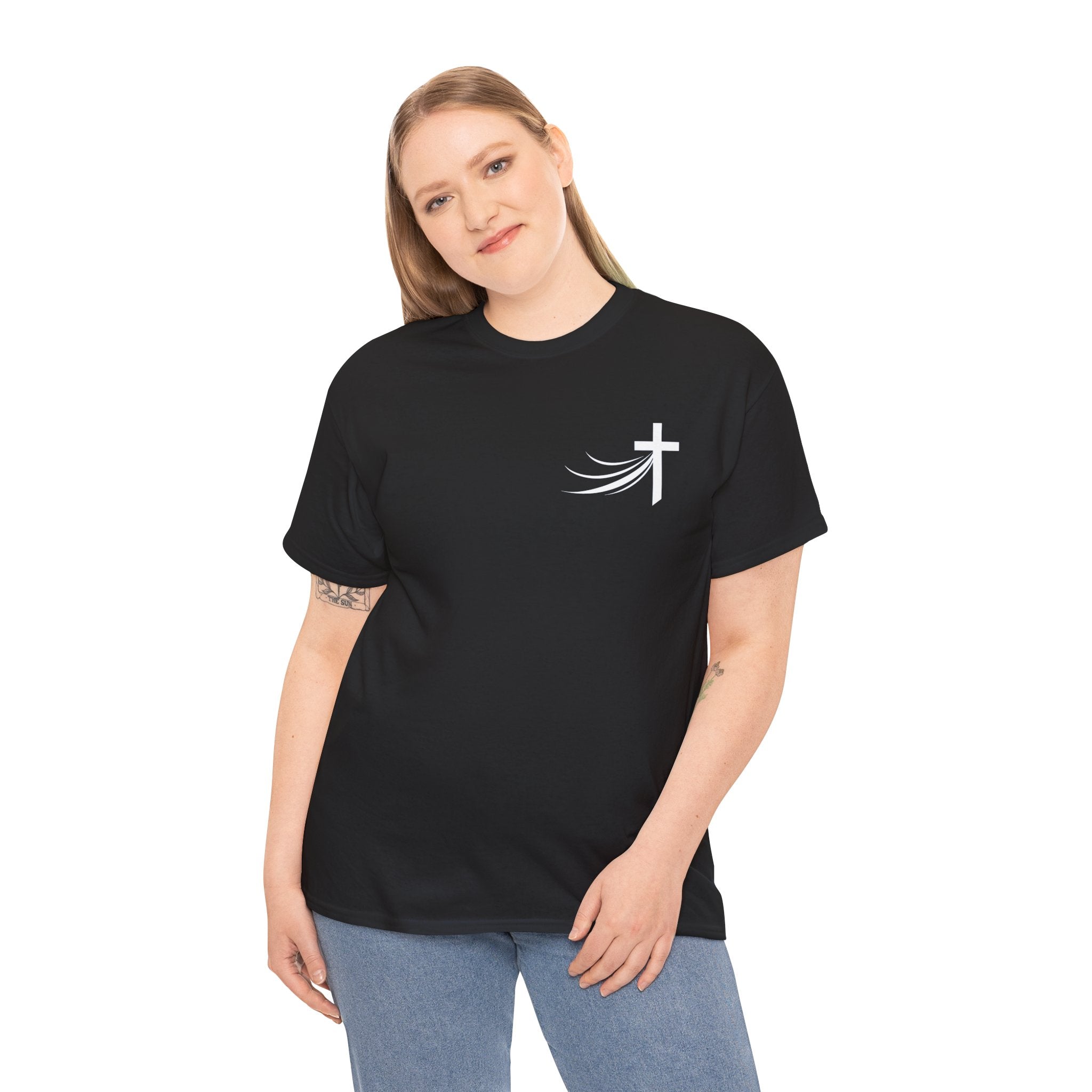 Christ Did It Christian T-Shirt – Cross & Swoosh Faith Tee